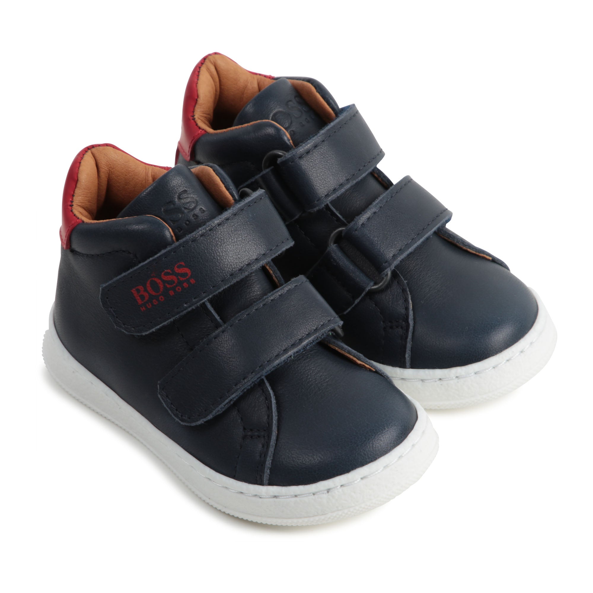 Boys Black & Red Logo Sneakers