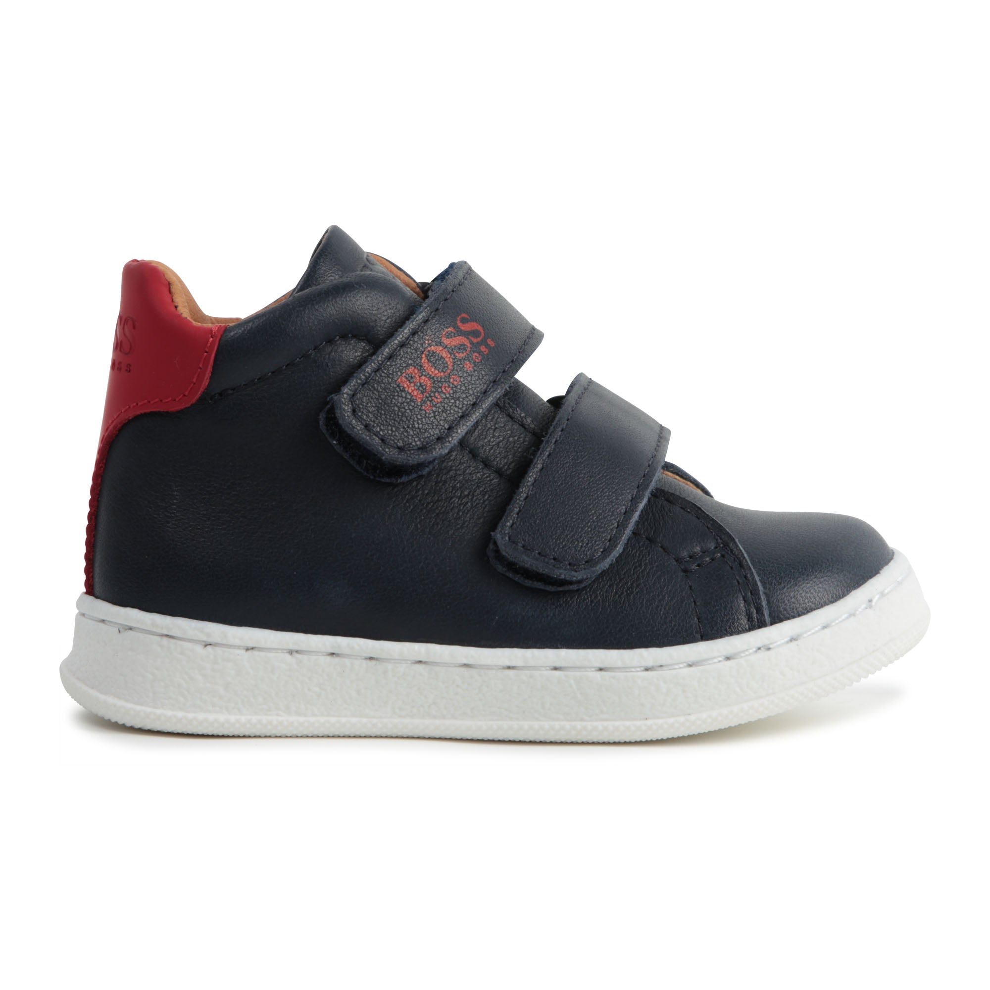 Boys Black & Red Logo Sneakers