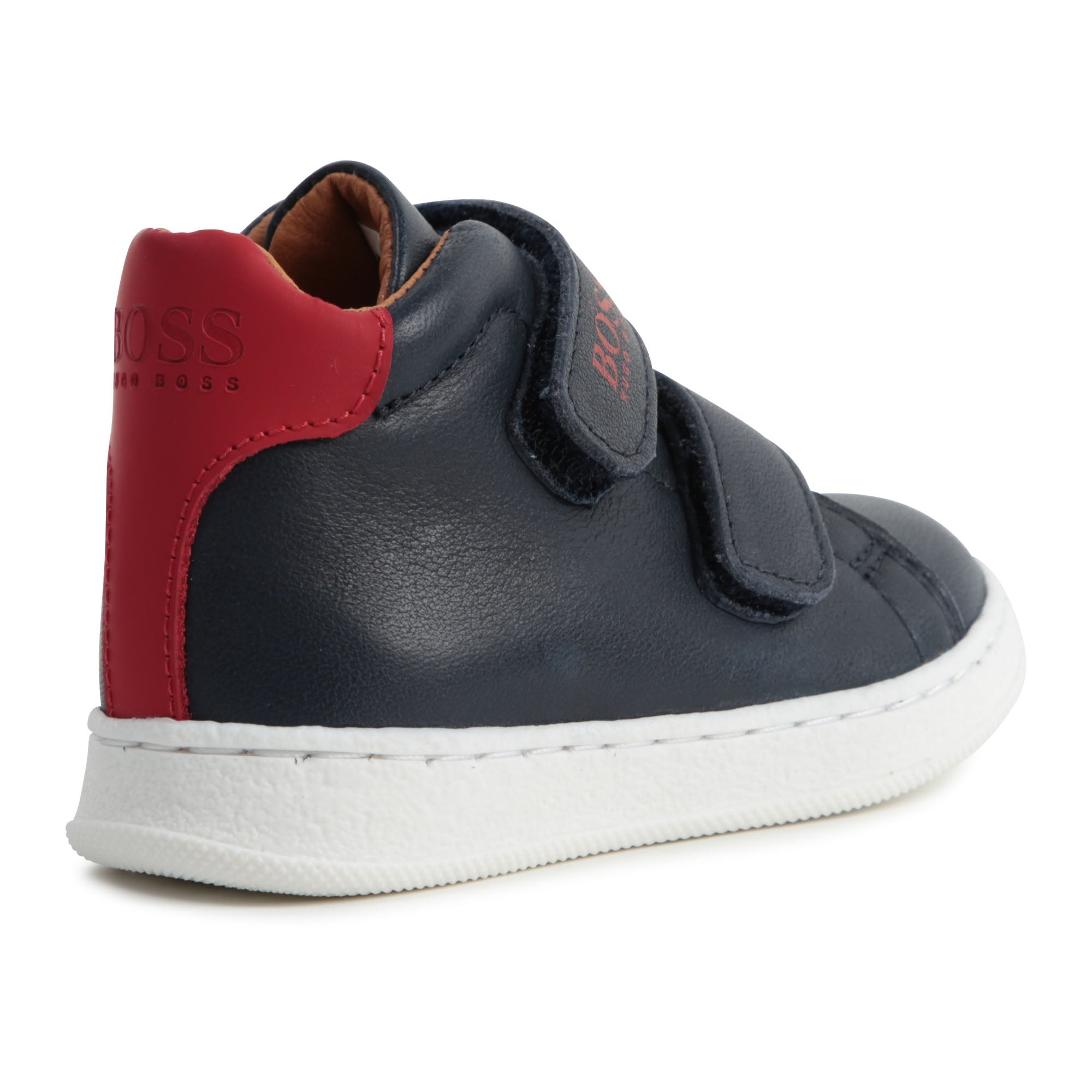 Boys Black & Red Logo Sneakers