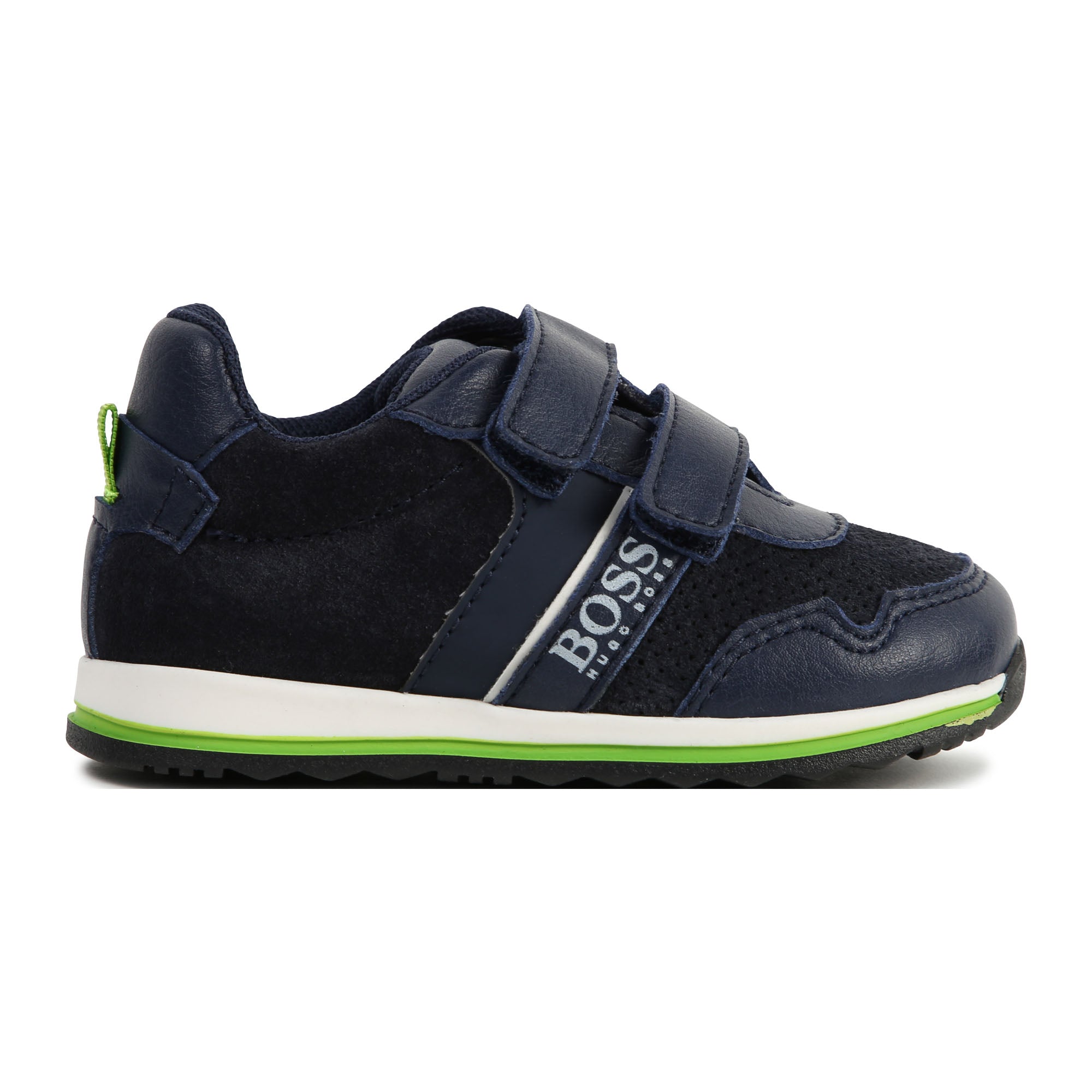 Boys Black & Green Logo Sneakers