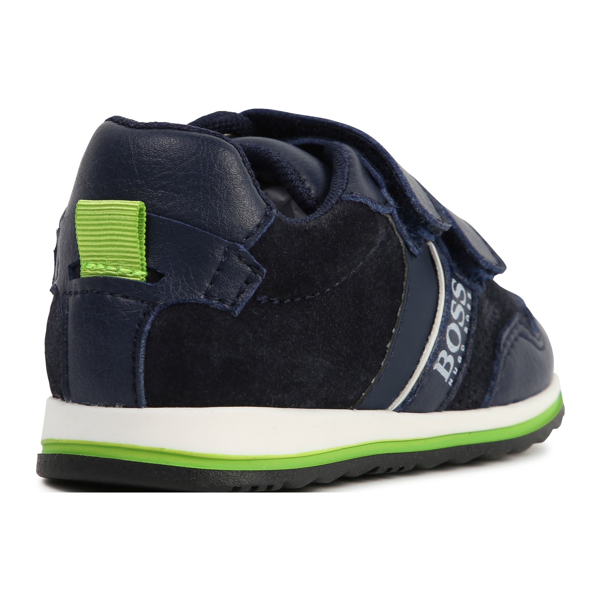 Boys Black & Green Logo Sneakers