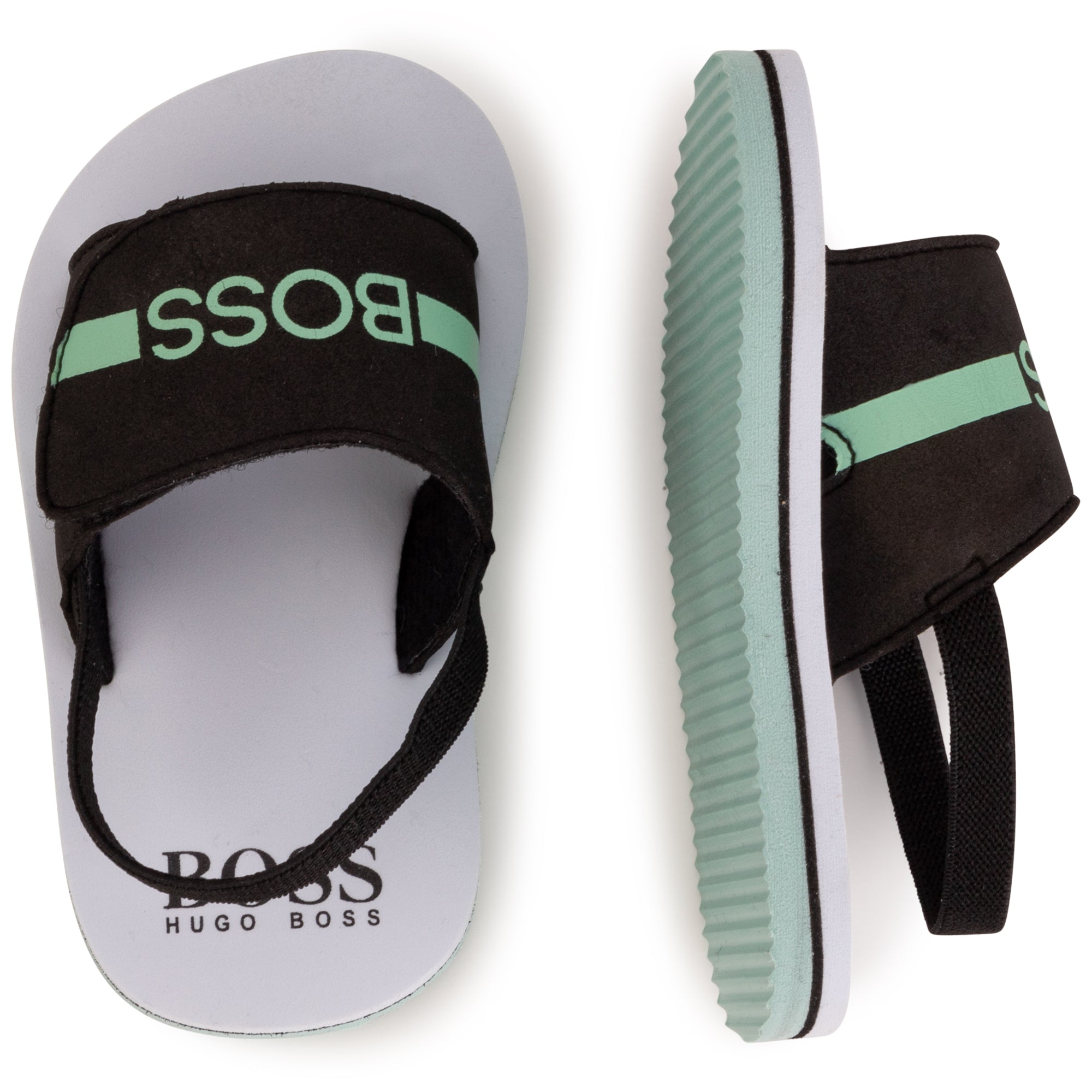 Boys & Girls Black Logo Sandals