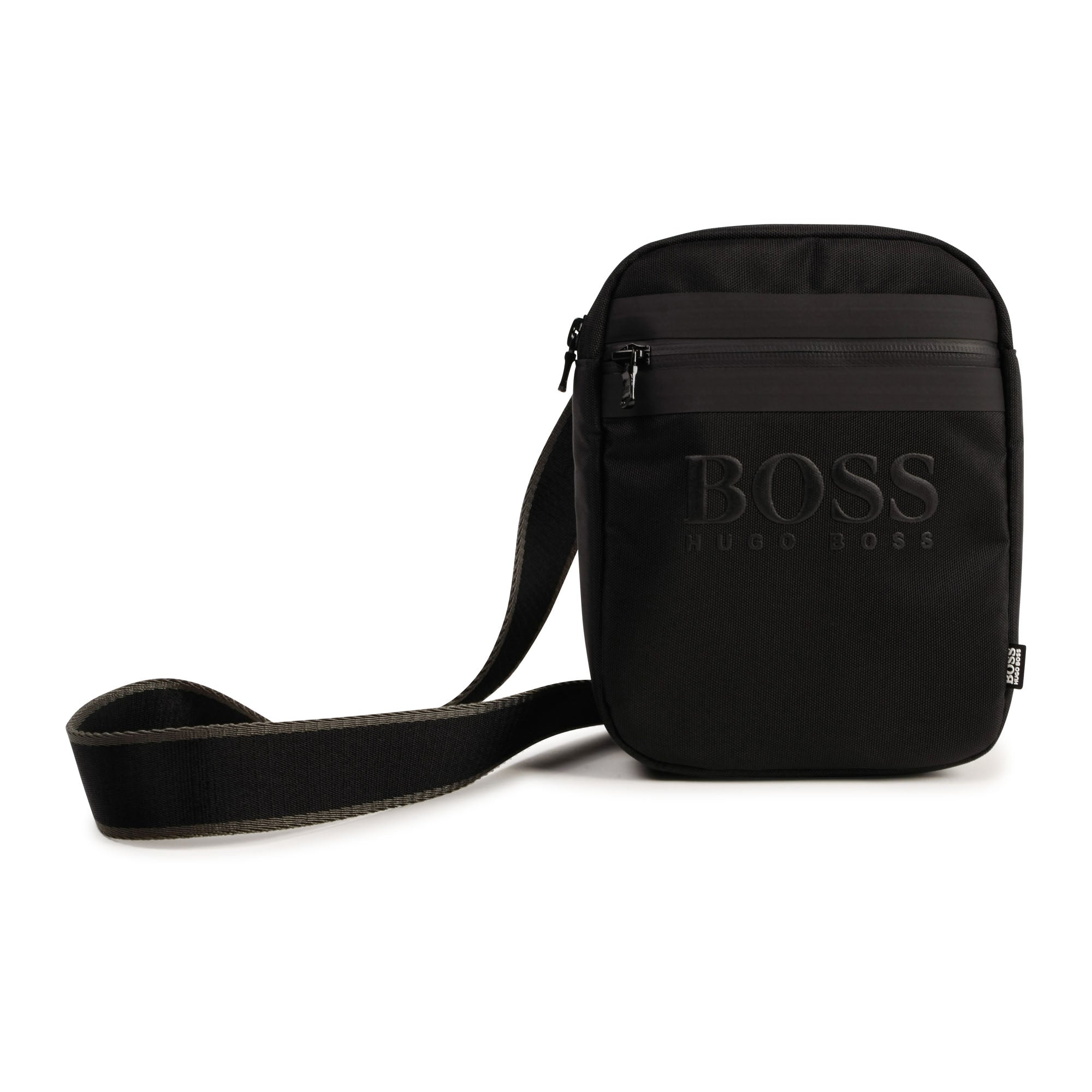 Boys Black Logo Shoulder Bag