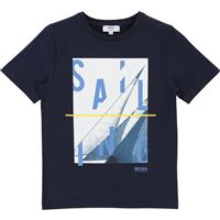 Boys Blue Cargo Printed Cotton Jersey T-shirt