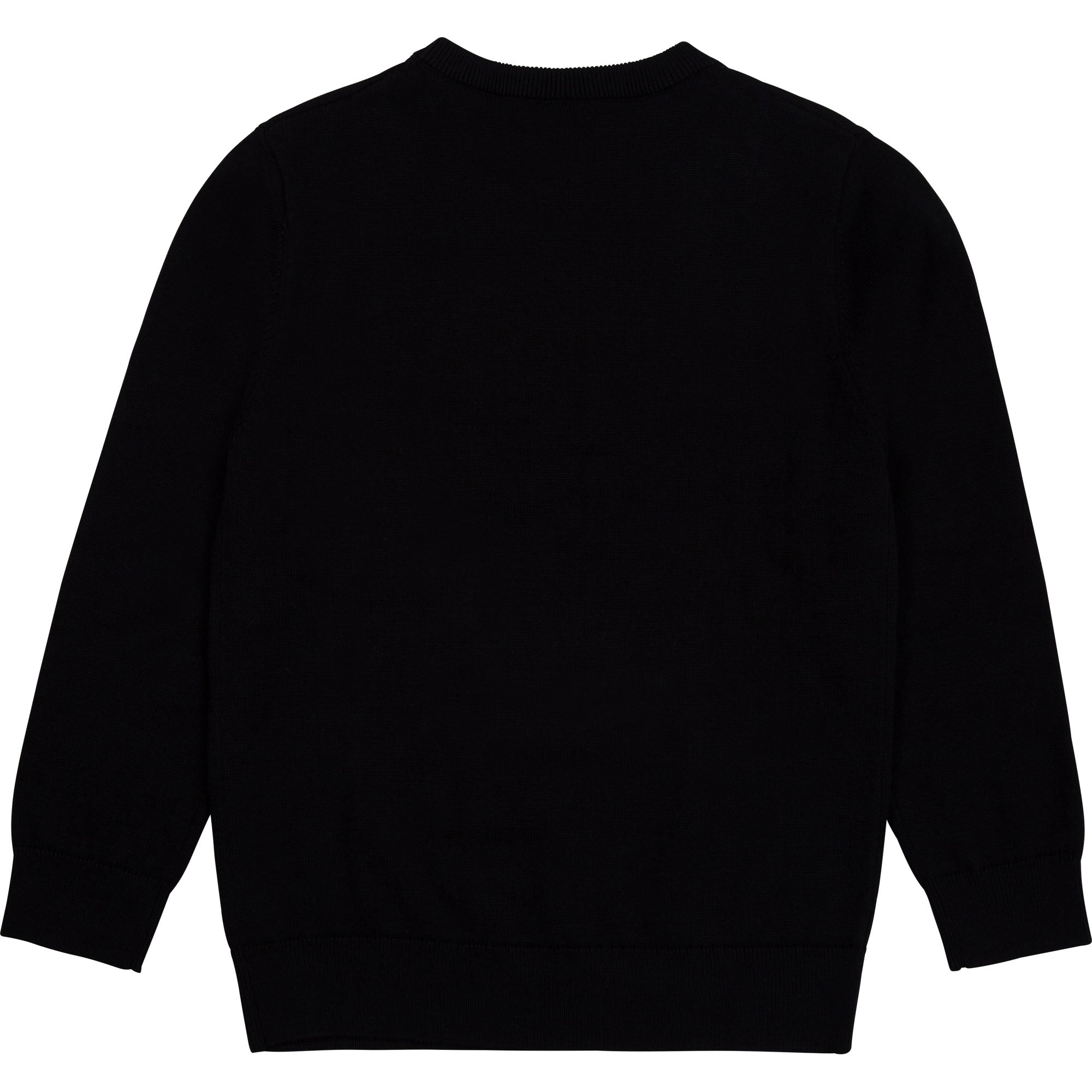 Boys Black Logo Cotton Sweater