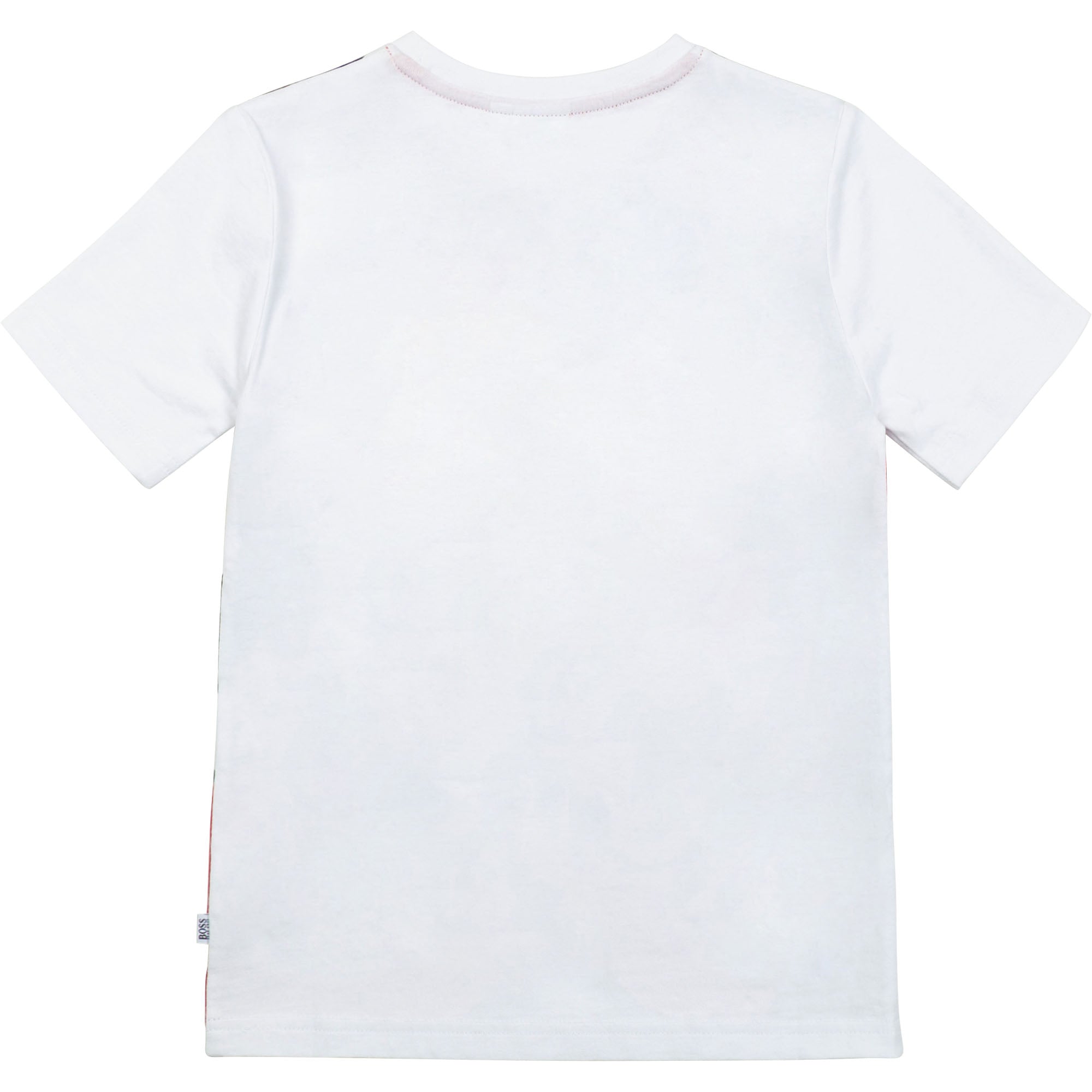 Boys White Logo Cotton T-Shirt