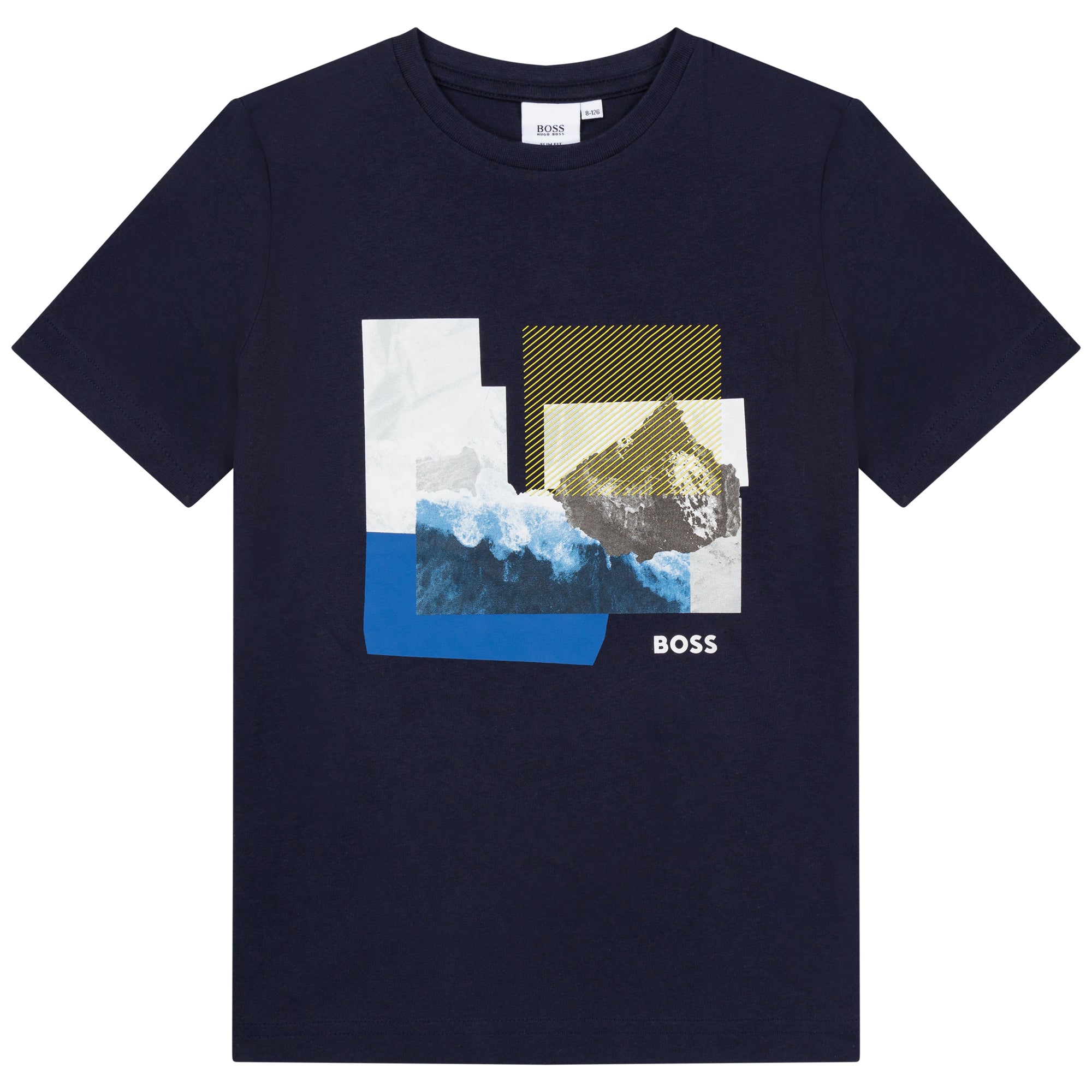 Boys & Girls Navy Printing Cotton T-Shirt