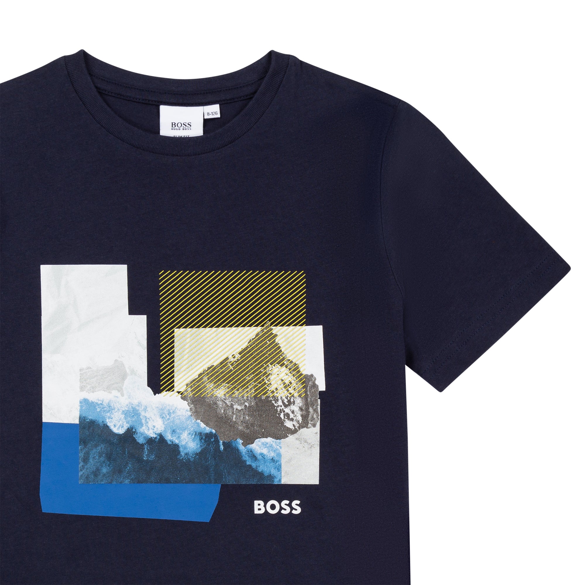 Boys & Girls Navy Printing Cotton T-Shirt