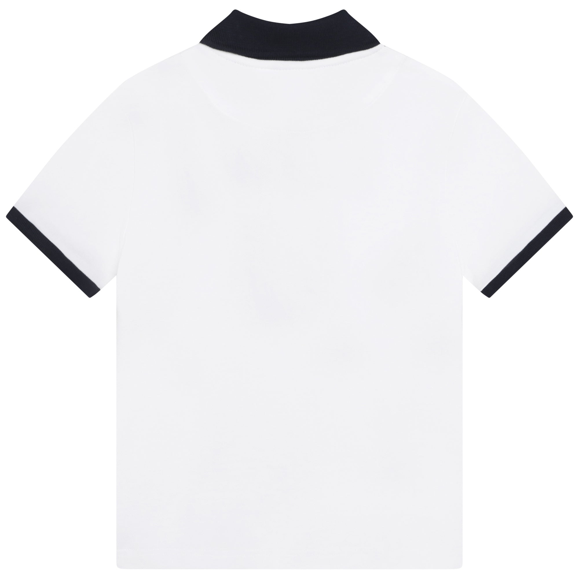 Boys White Logo Cotton Polo Shirt