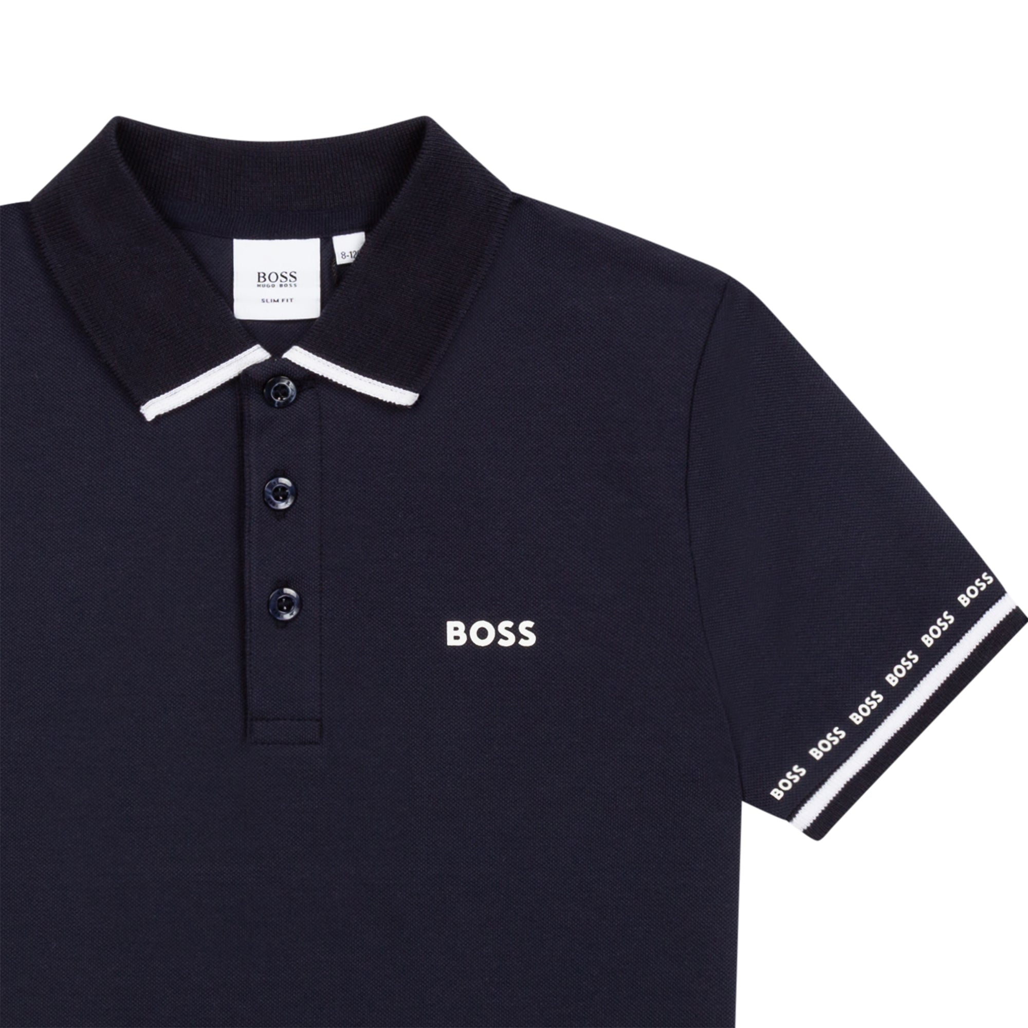 Boys Navy Cotton Poloshirt