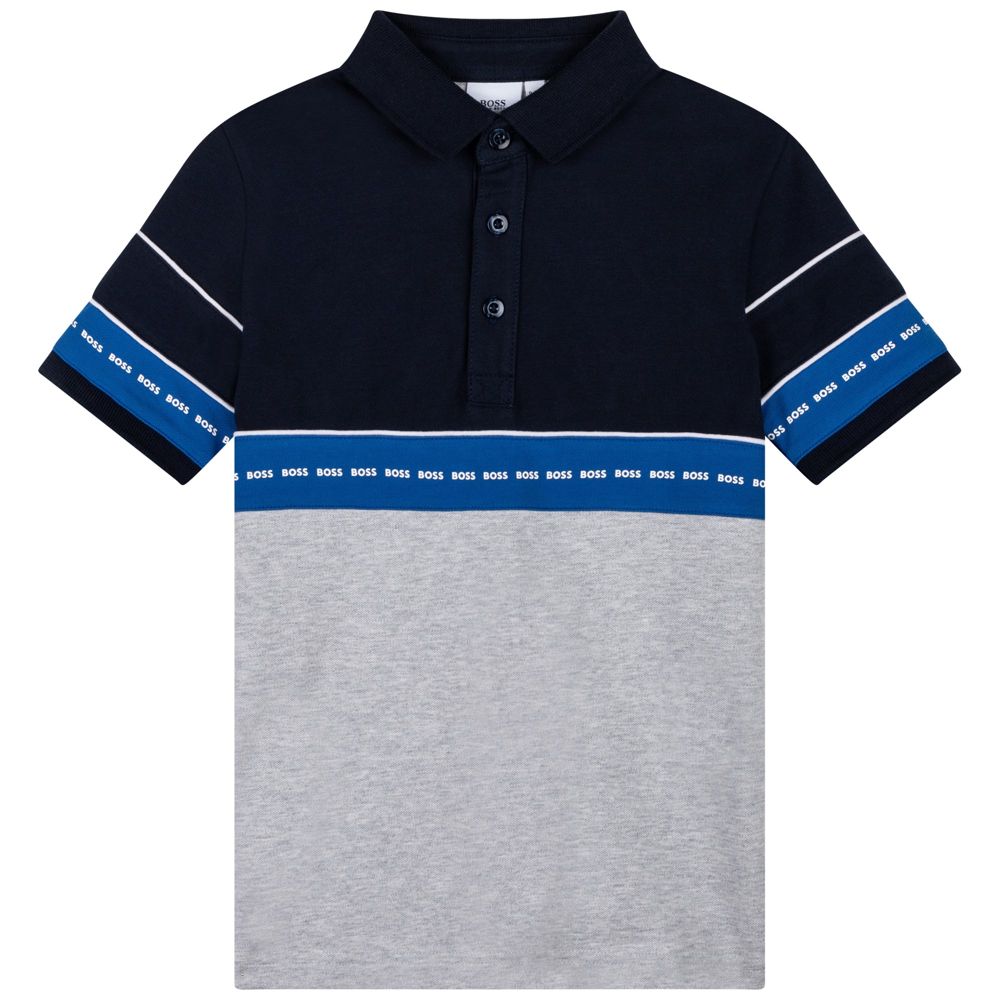 Boys Blue Logo Cotton Polo Shirt