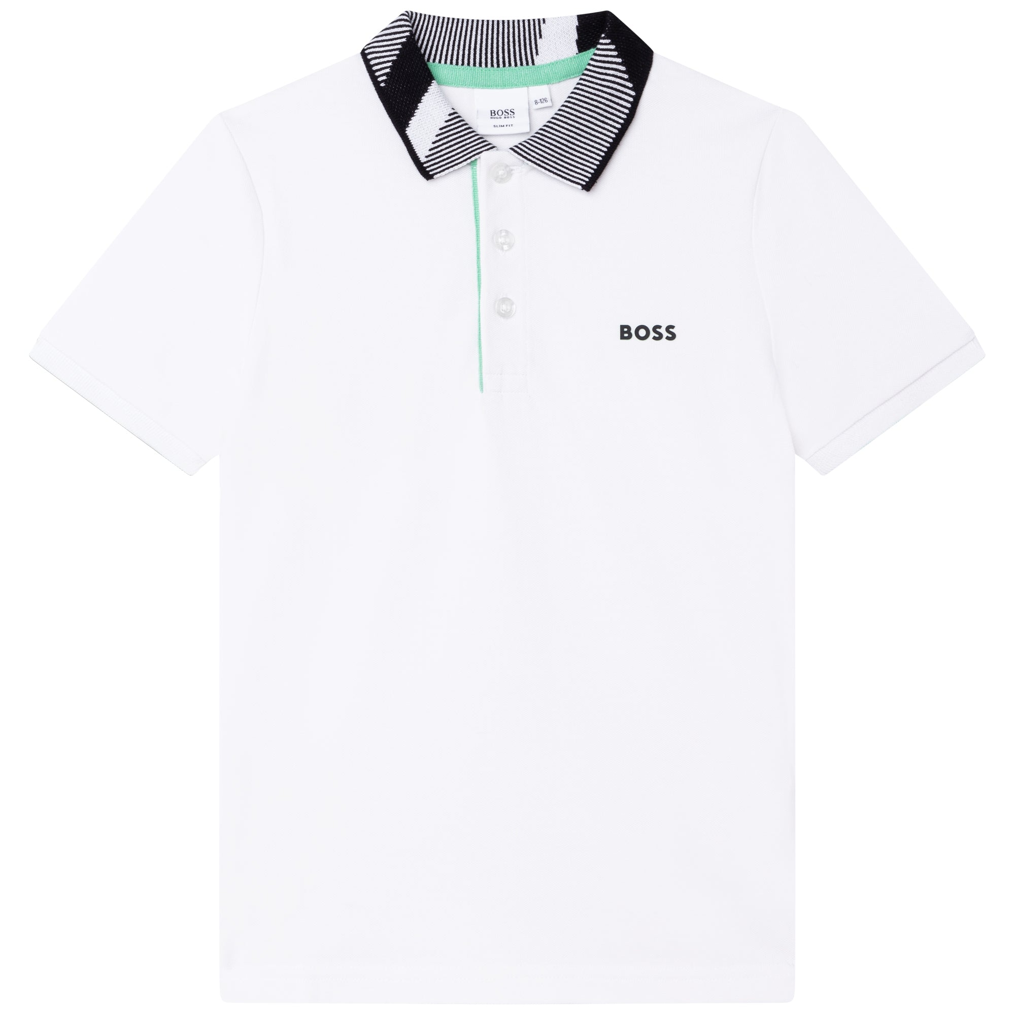 Boys White Logo Cotton Polo Shirt