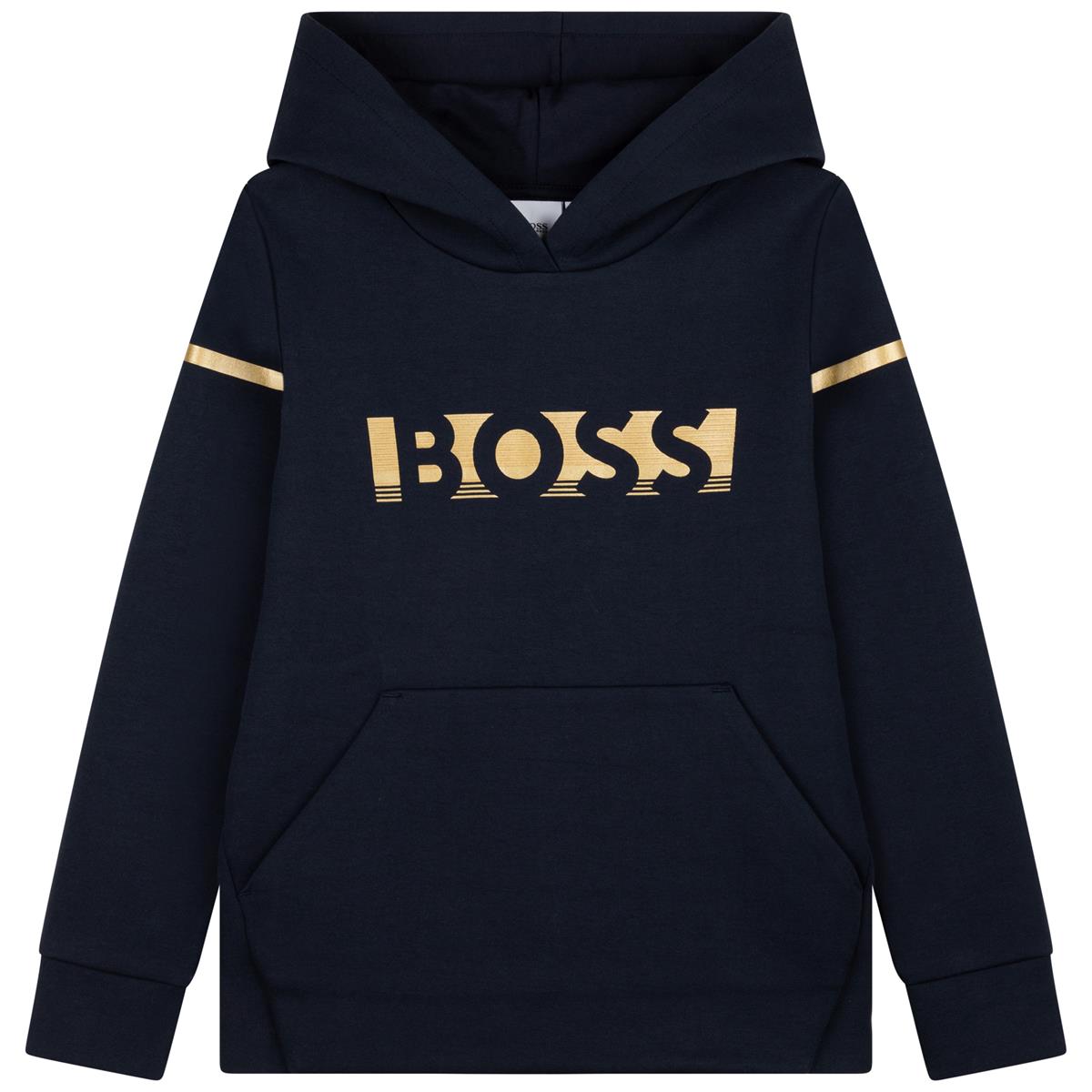 Boys & Girls Black Hooded Logo Sweatshirt