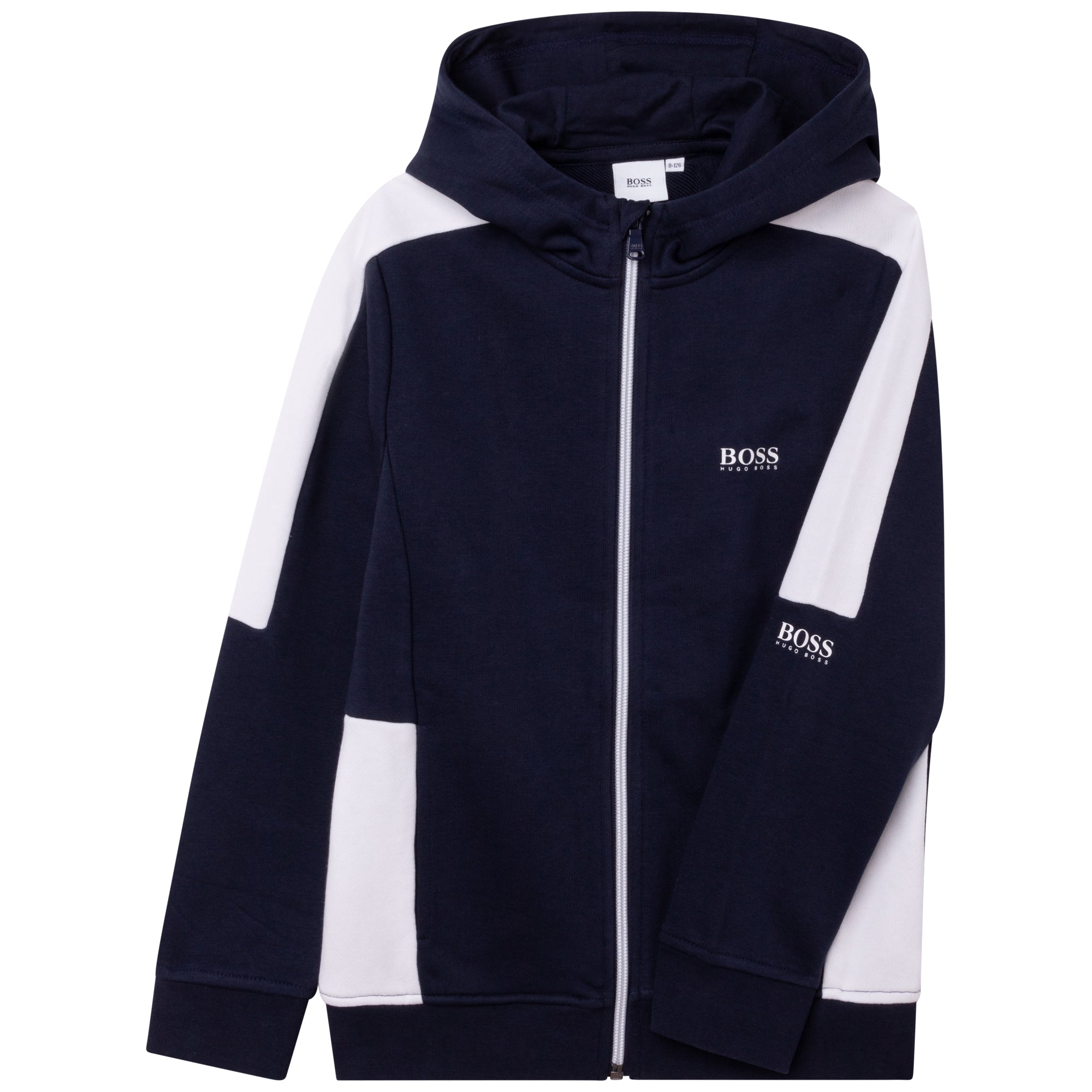 Boys Navy Blue Zip-up Tops