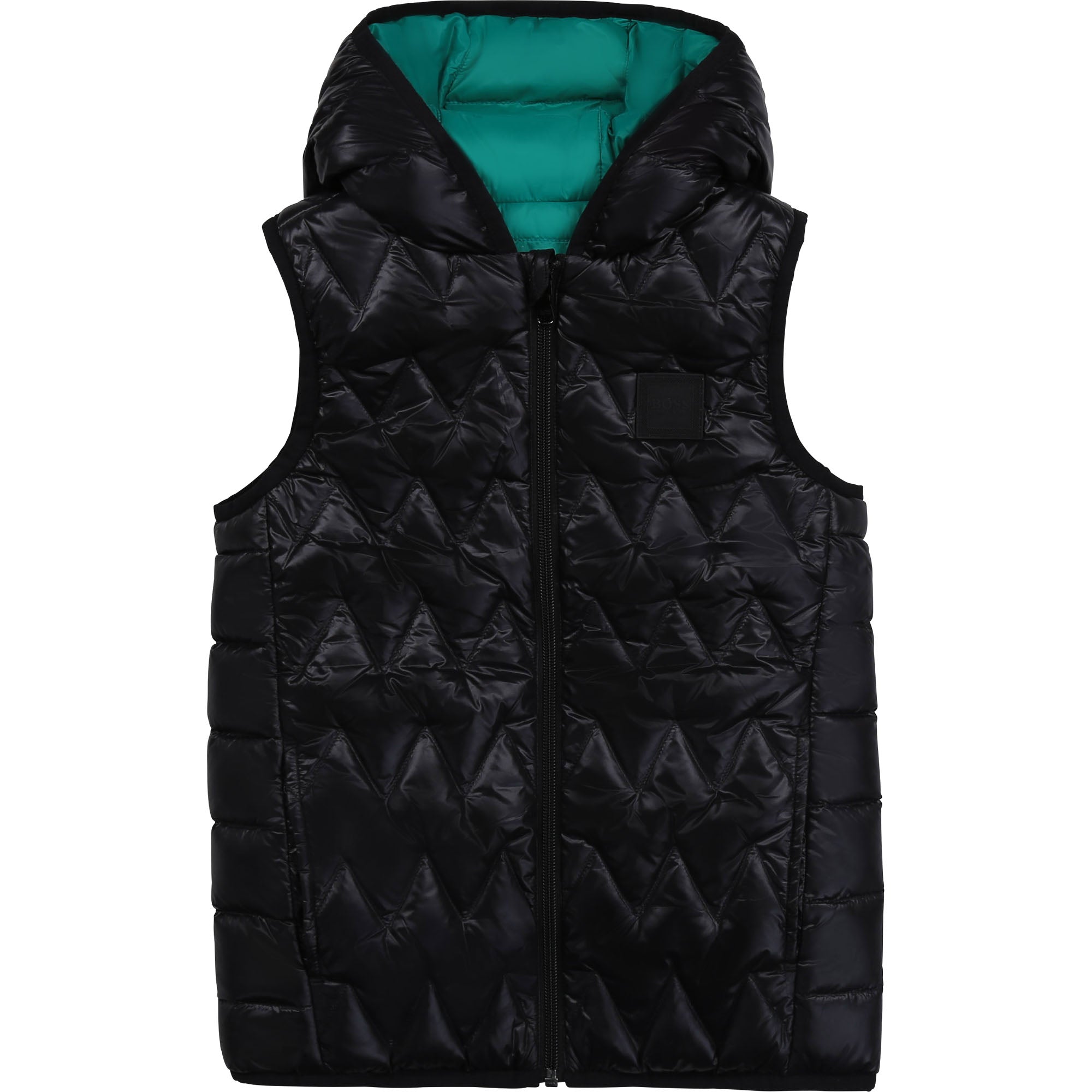 Boys Green Reversible Padded Down Gilet