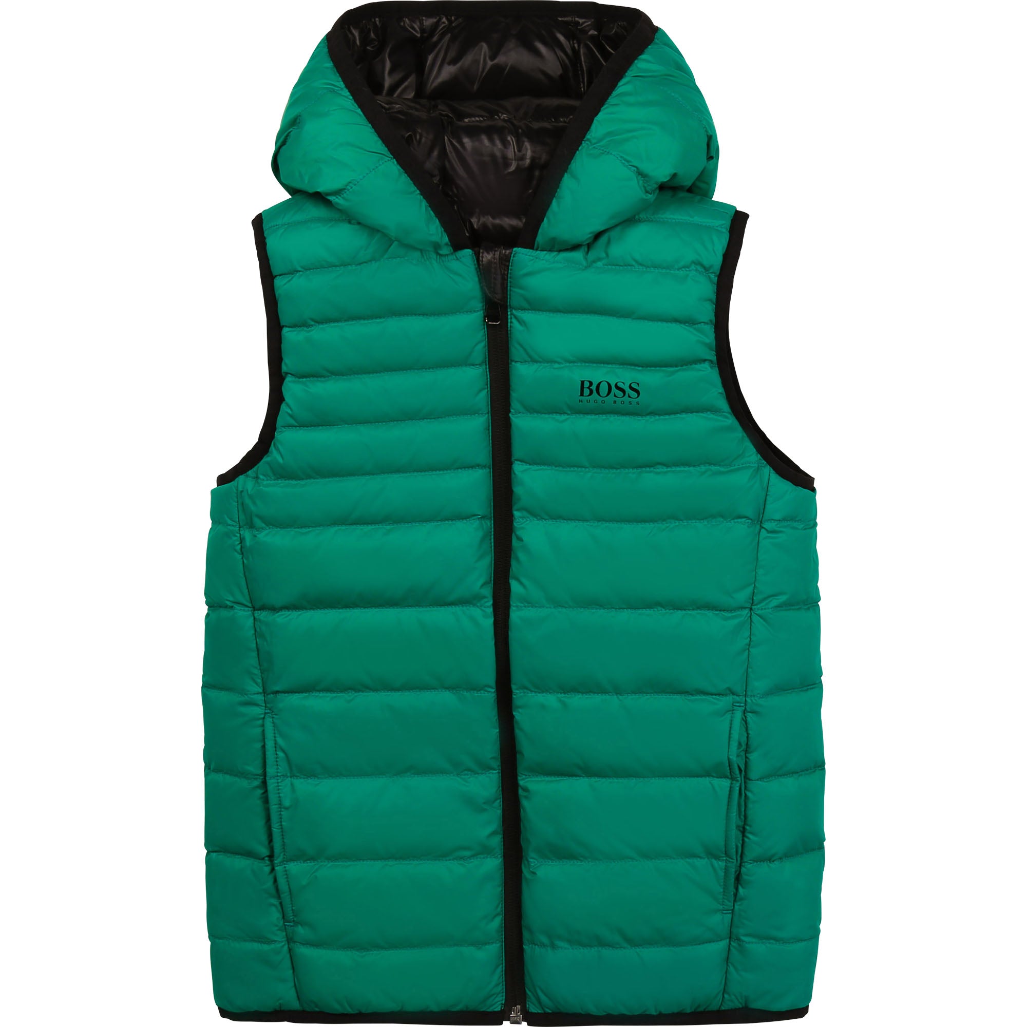 Boys Green Reversible Padded Down Gilet