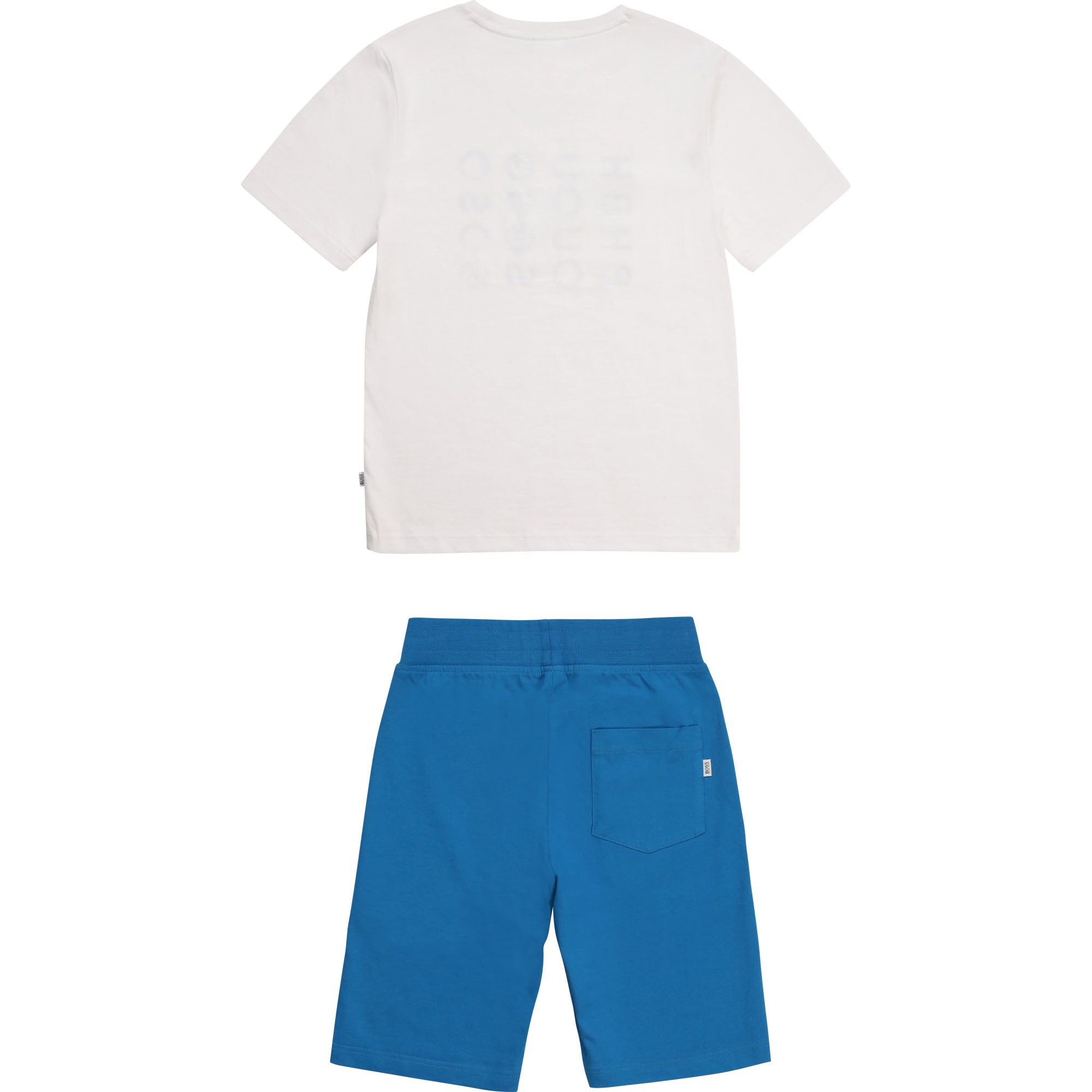 Boys White & Blue Cotton Set