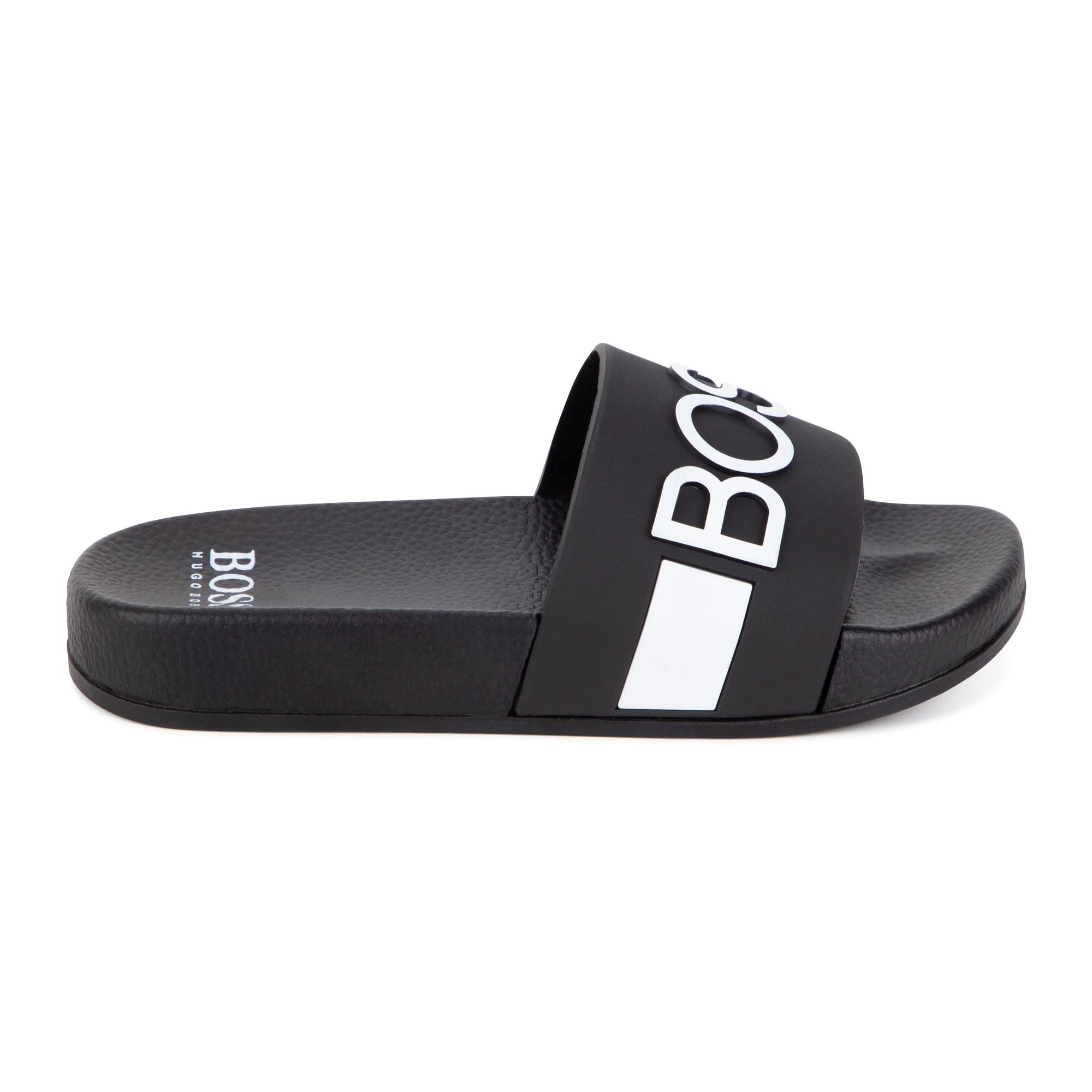 Boys & Girls Black Logo Slippers