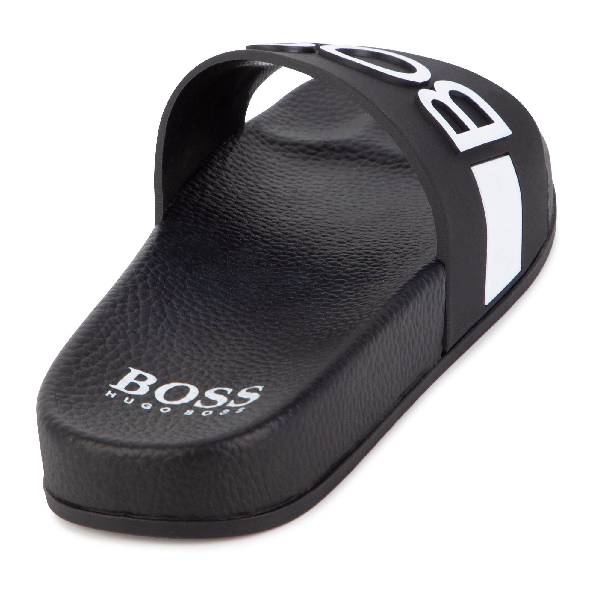 Boys & Girls Black Logo Slippers