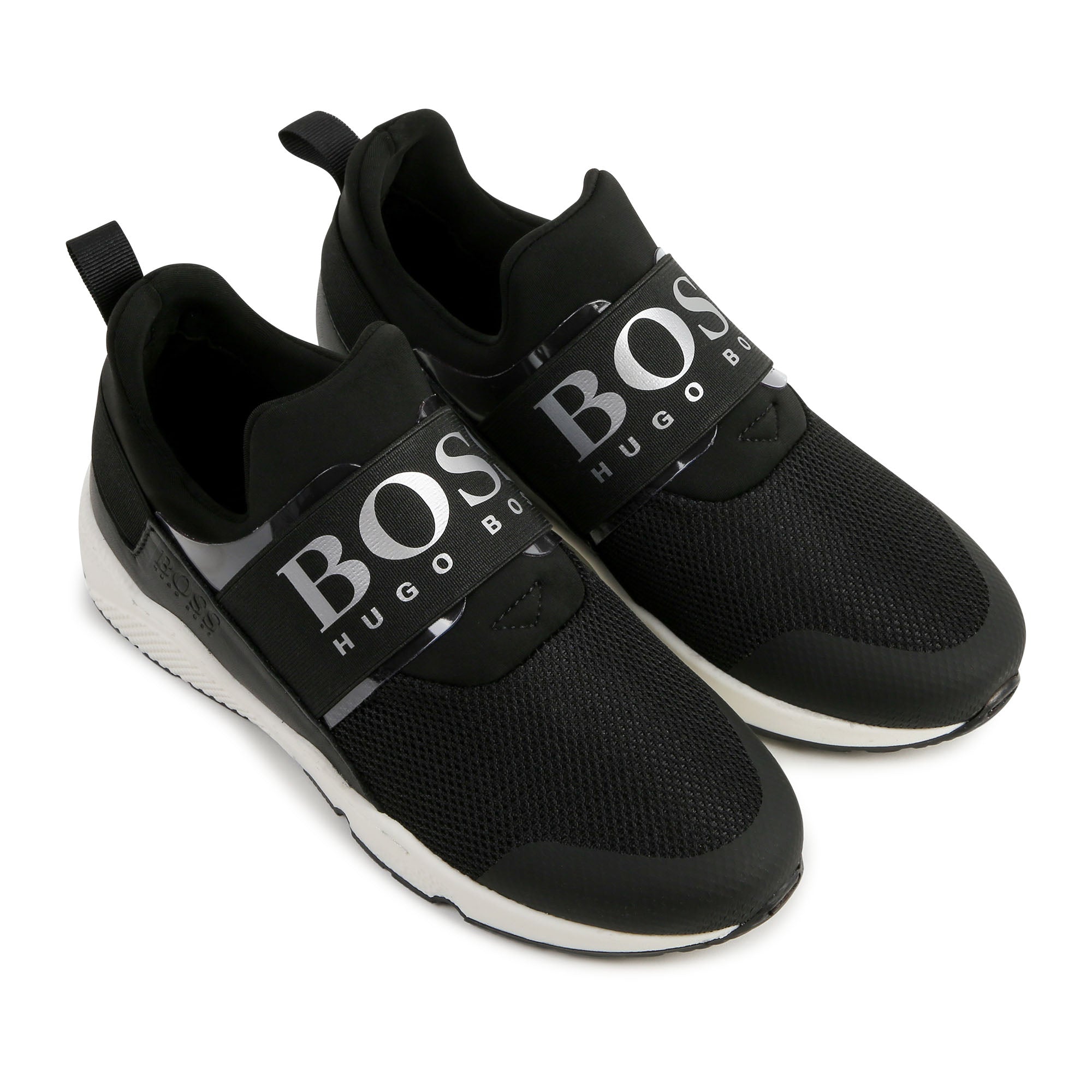 Boys Black Logo Sneakers