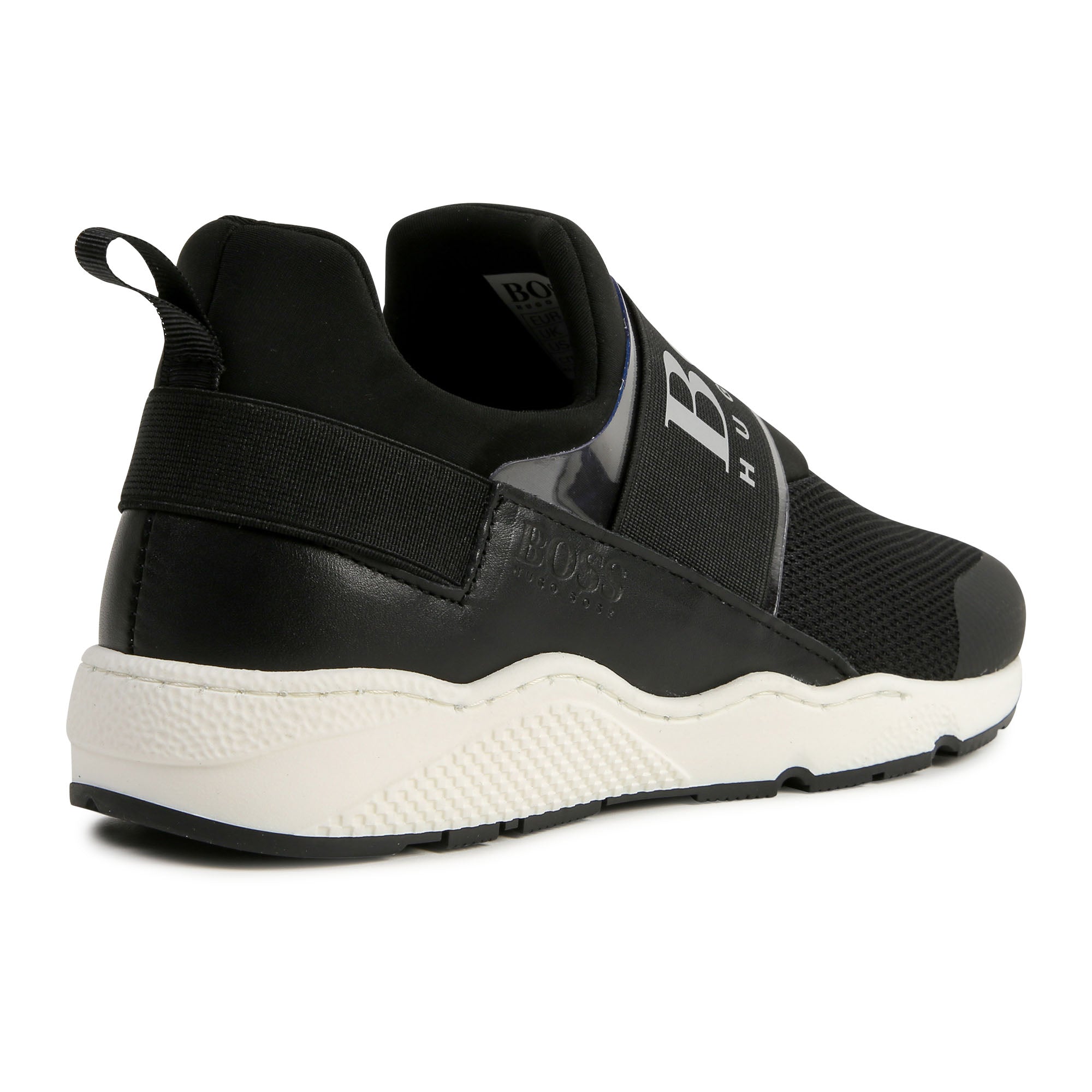 Boys Black Logo Sneakers