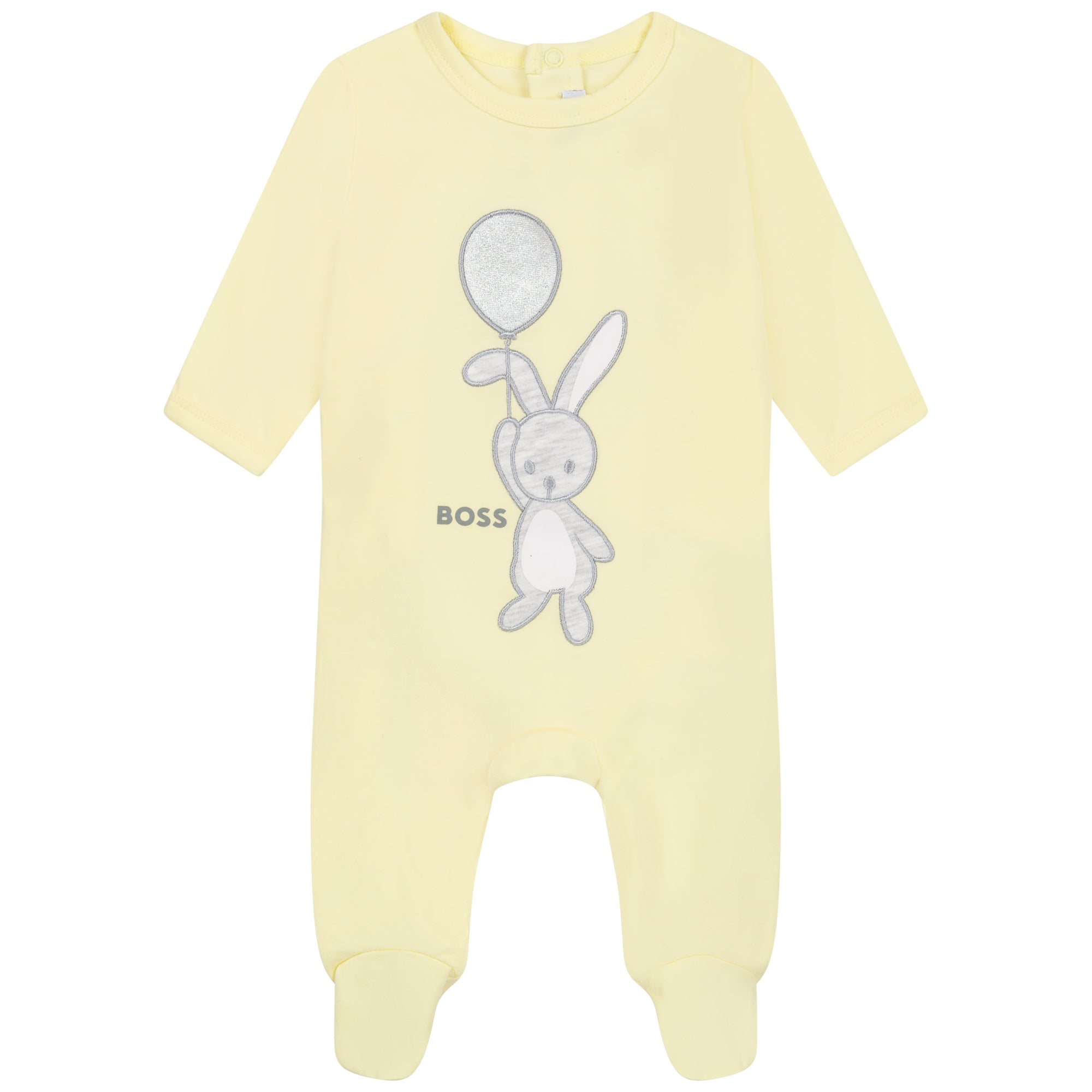 Baby Boys & Girls Yellow Cotton Babysuit