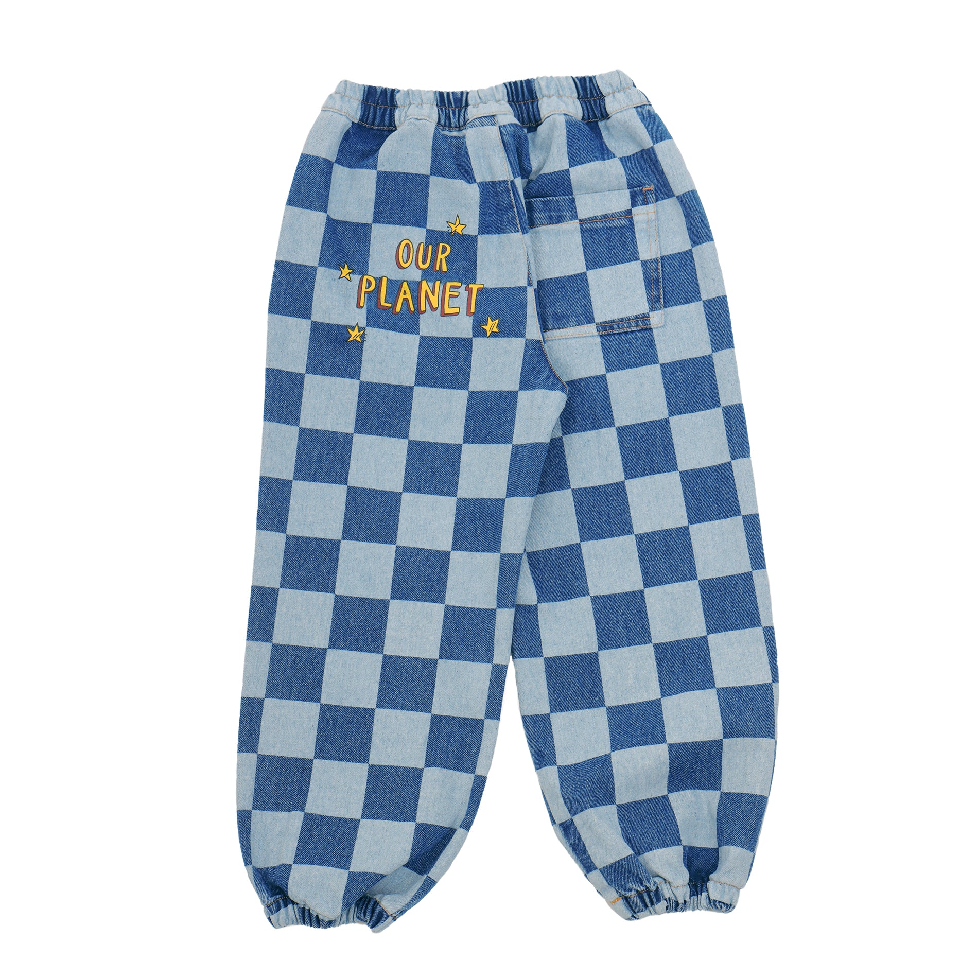 Boys & Girls Blue Check Denim Trousers