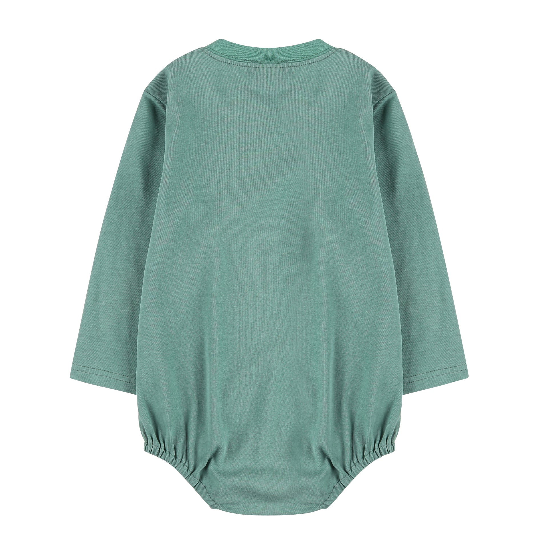 Baby Boys & Girls Green Cotton Babysuit