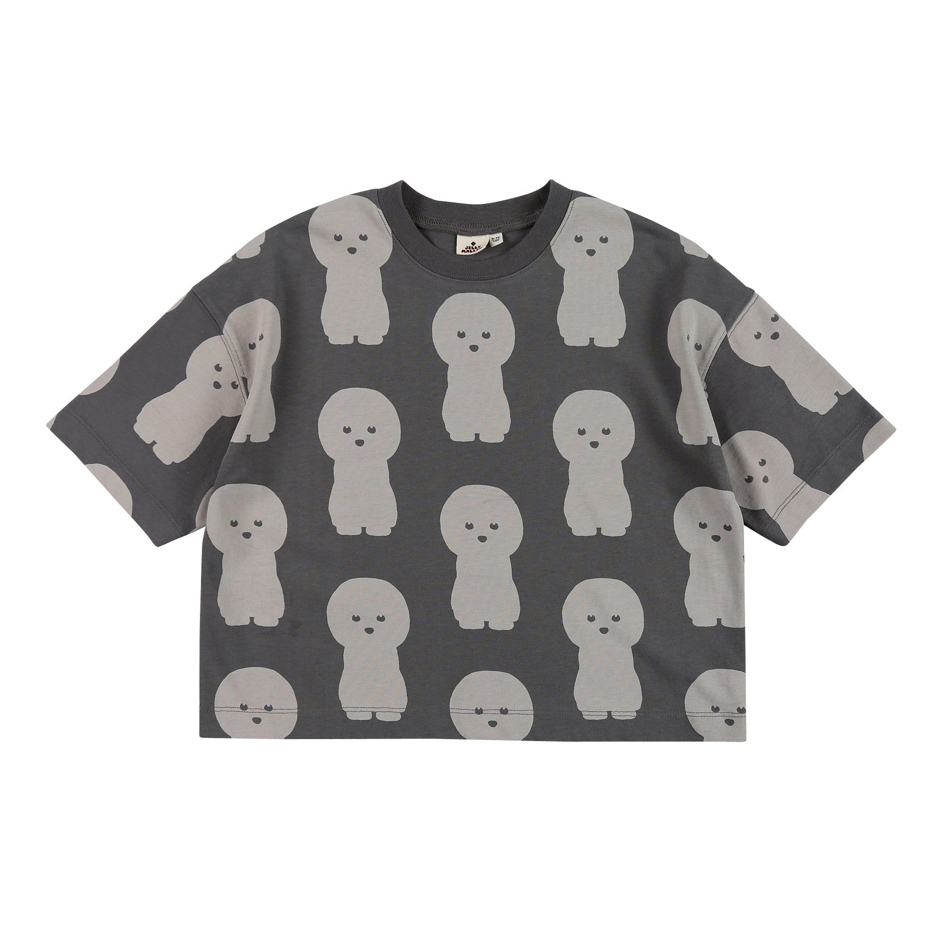 Boys & Girls Grey Cotton T-Shirt