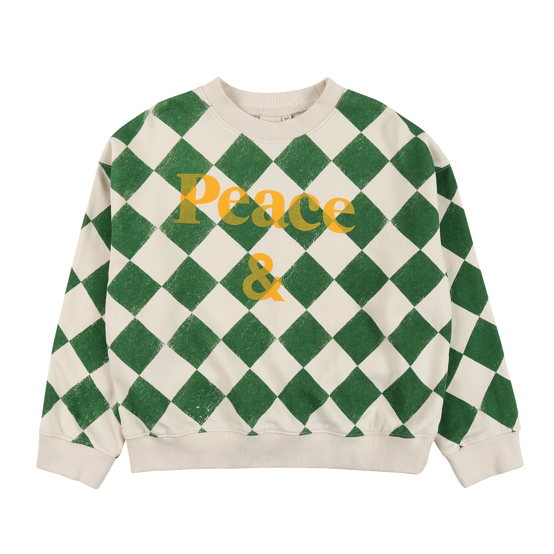 Boys & Girls Green Check Cotton Sweatshirt