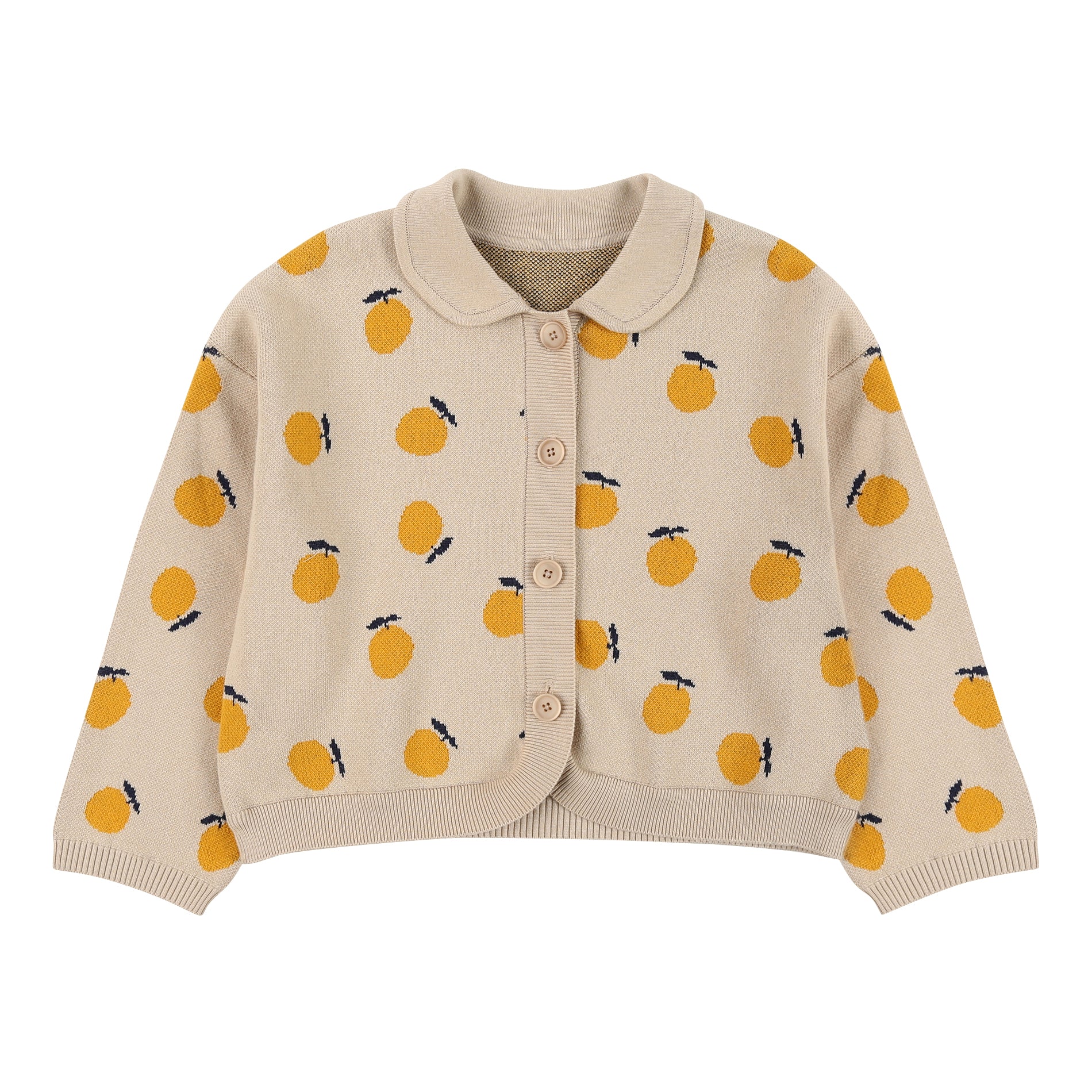 Boys & Girls Beige Orange Cardigan