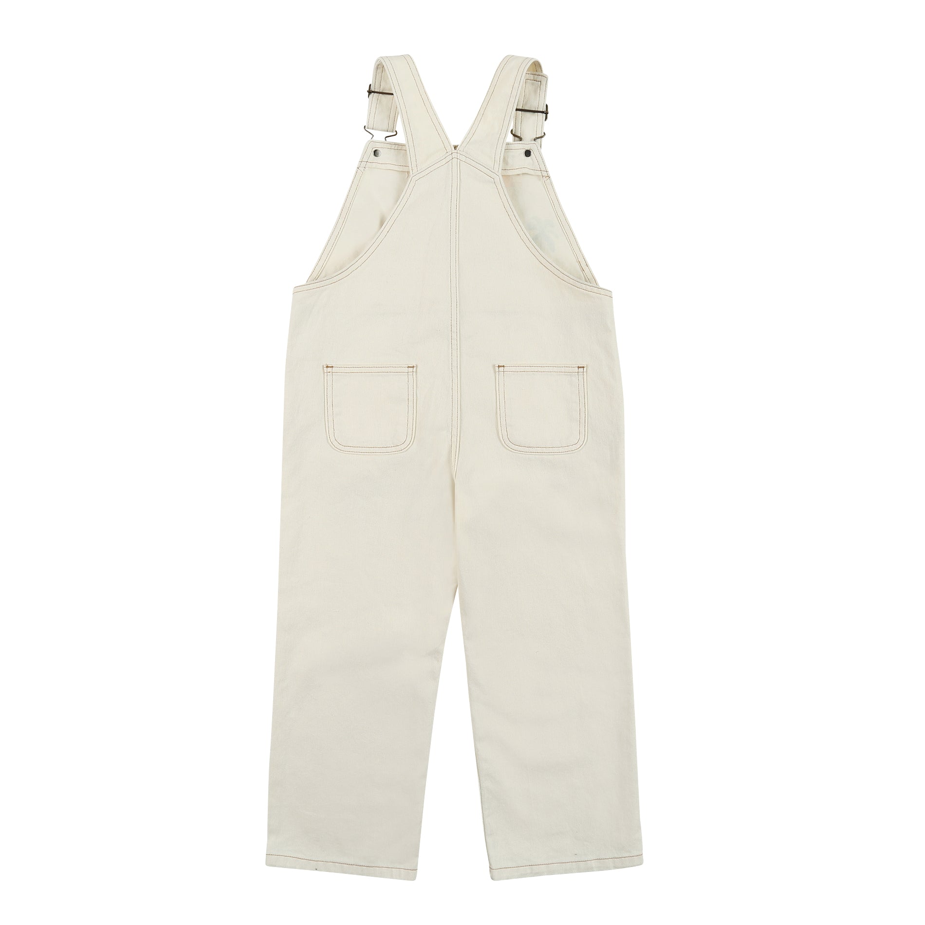 Boys & Girls White Cotton Jumpsuit