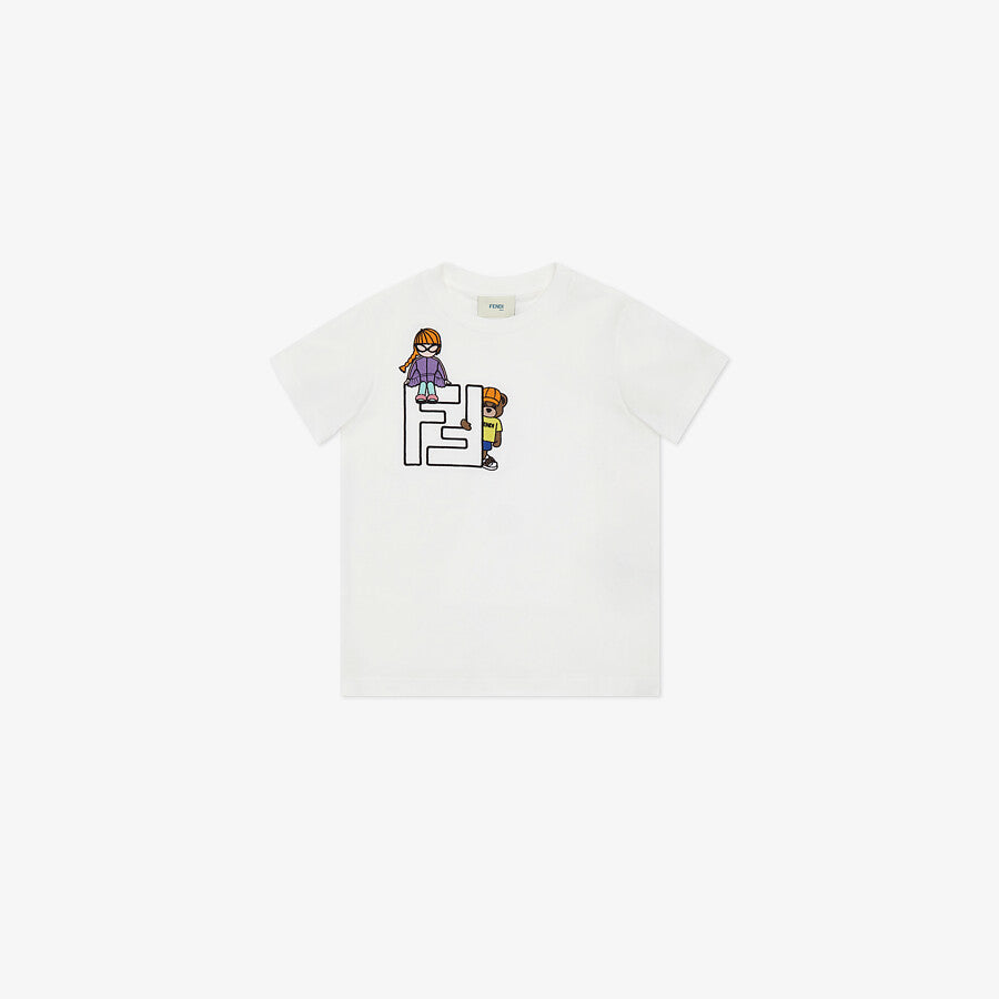 Boys & Girls White Cotton T-Shirt