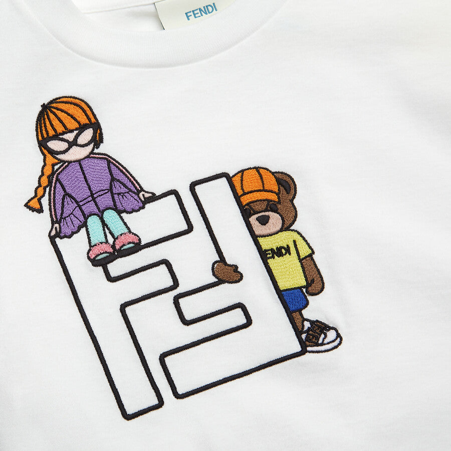 Boys & Girls White Cotton T-Shirt