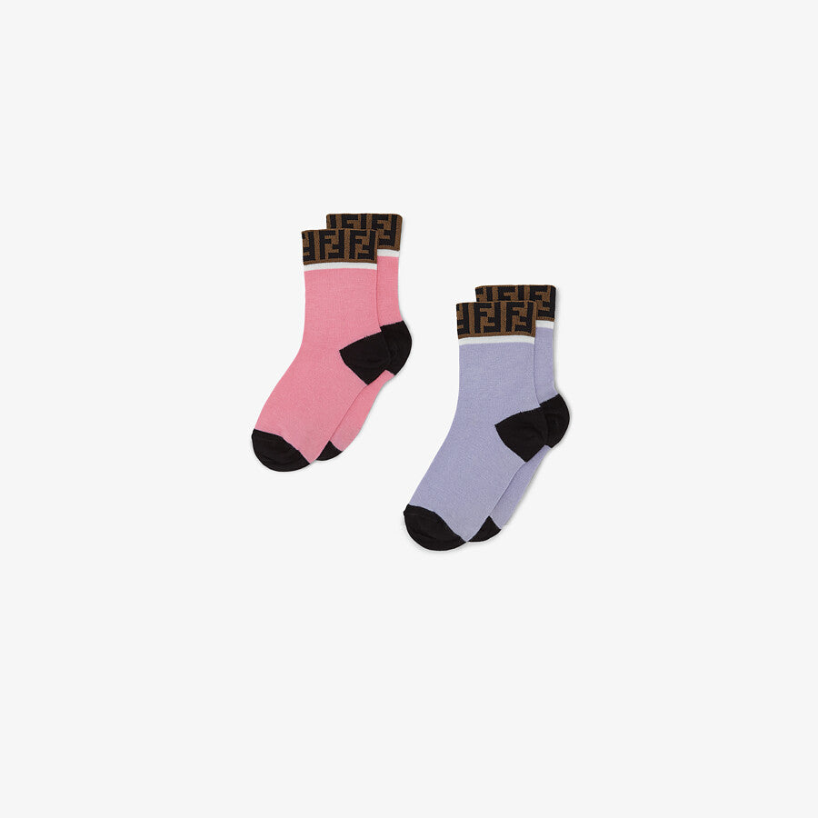 Boys & Girls Pink Logo Cotton Socks (2 Pack)