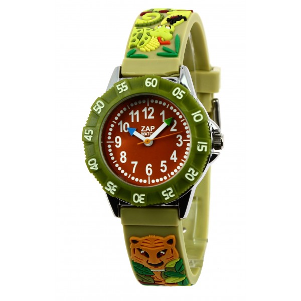 Boys Green Brown Jungle Watch（6-9Y）