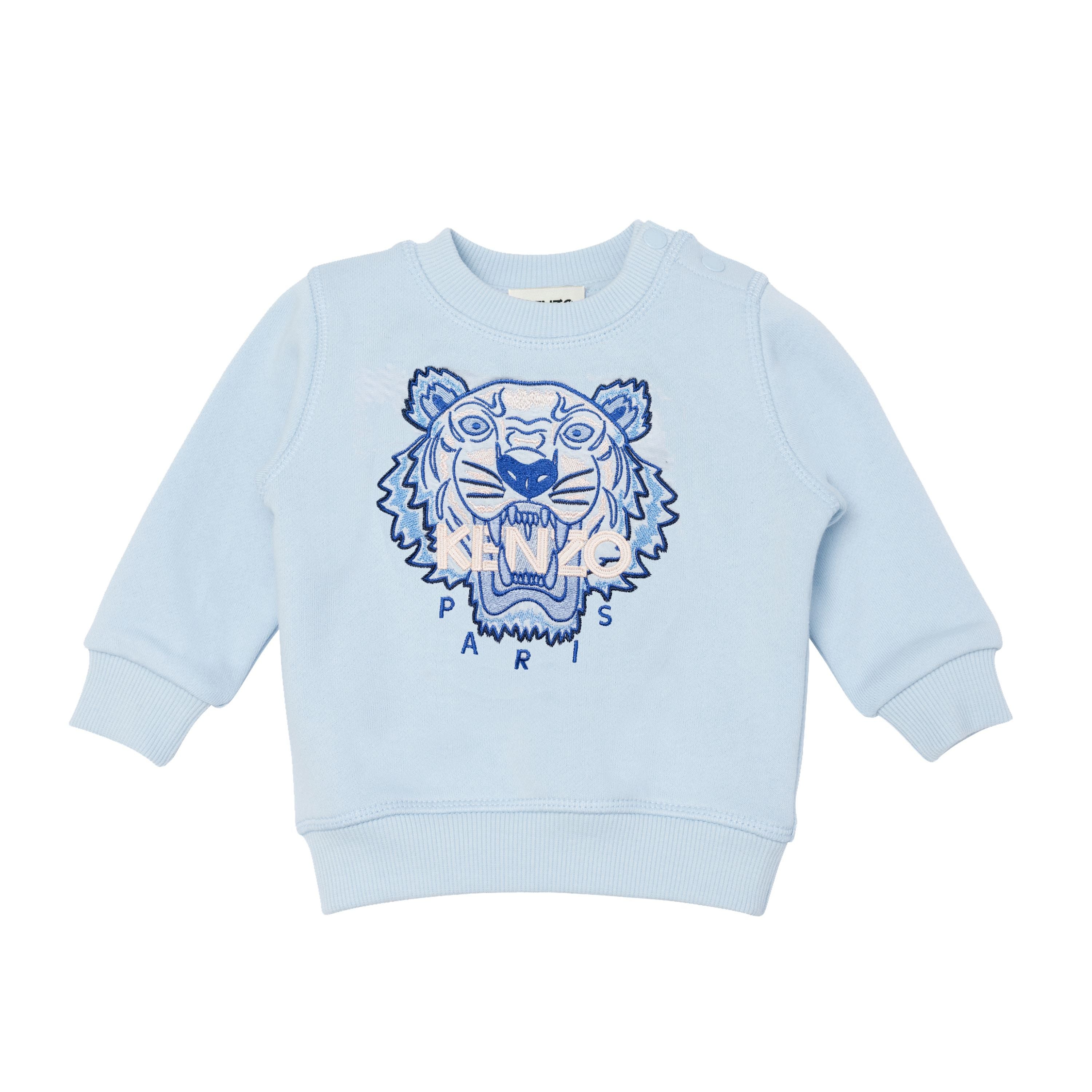 Baby Boys Blue Logo Cotton Sweatshirt