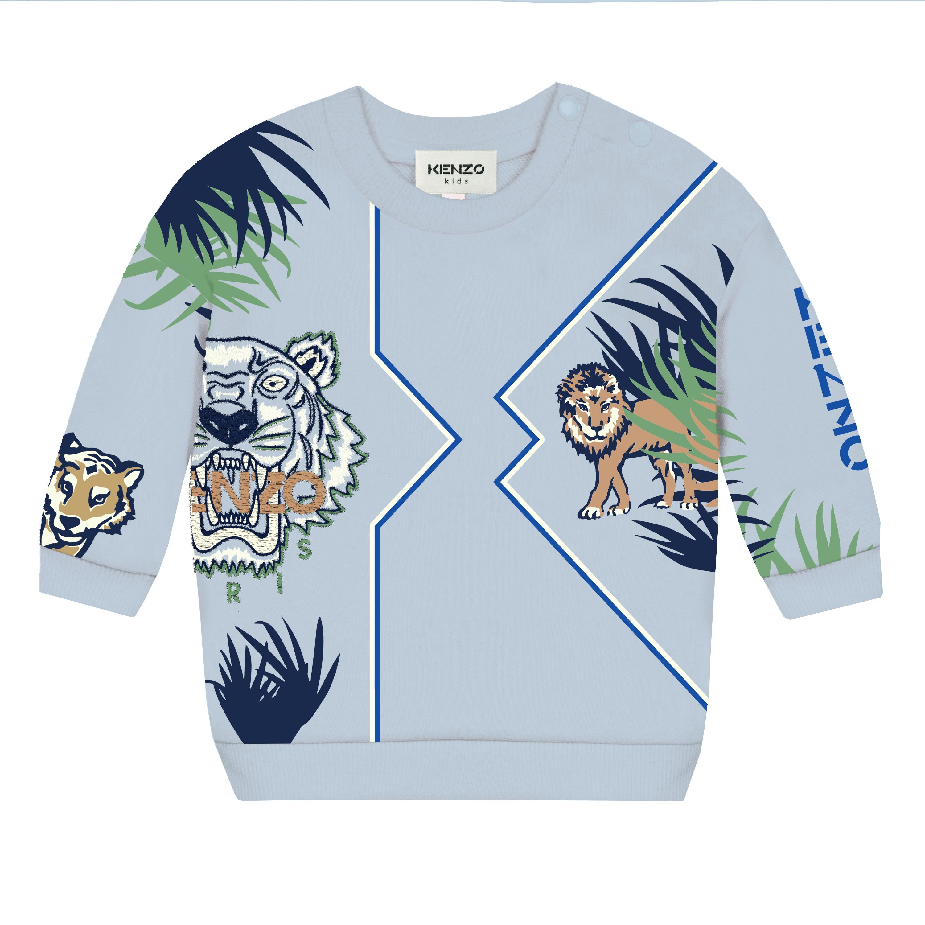 Baby Boys Blue Printing Cotton Sweatshirt