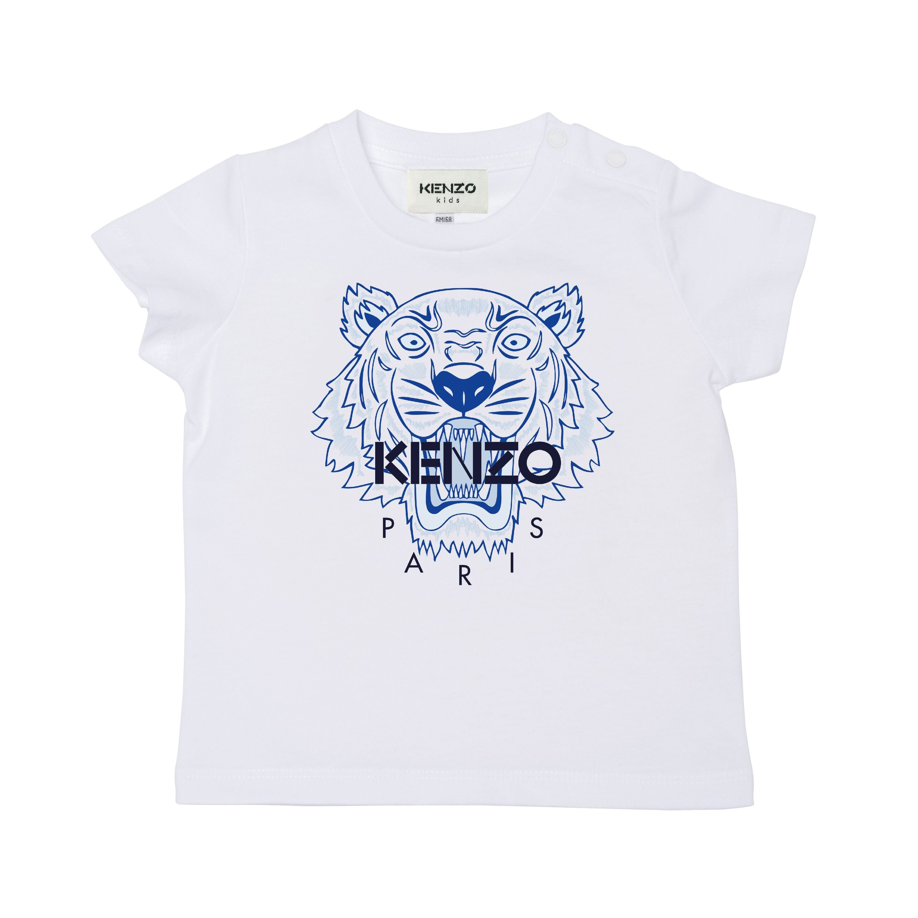 Baby Boys Blue Logo Cotton T-Shirt