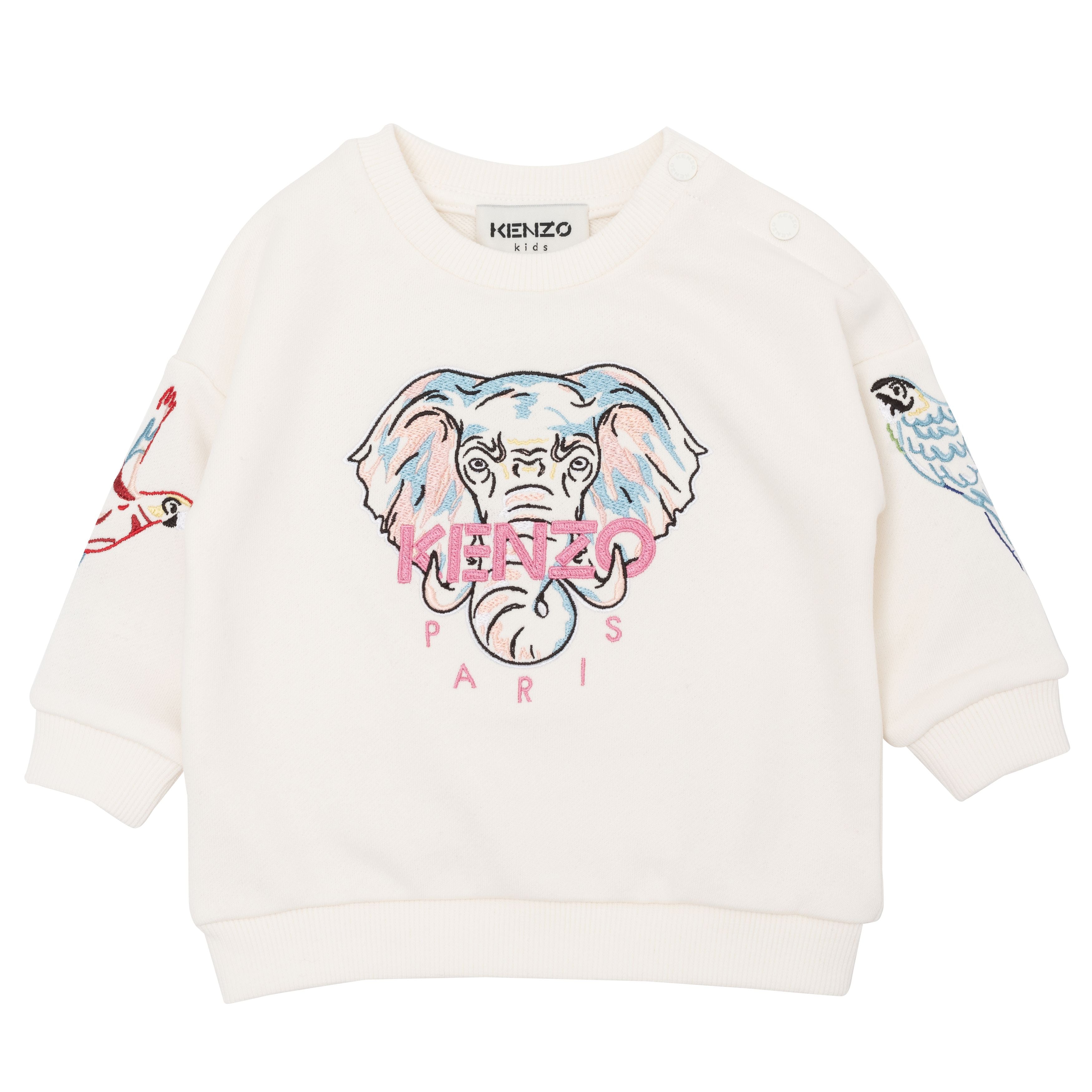 Baby Boys & Girls White Cotton Sweatshirt