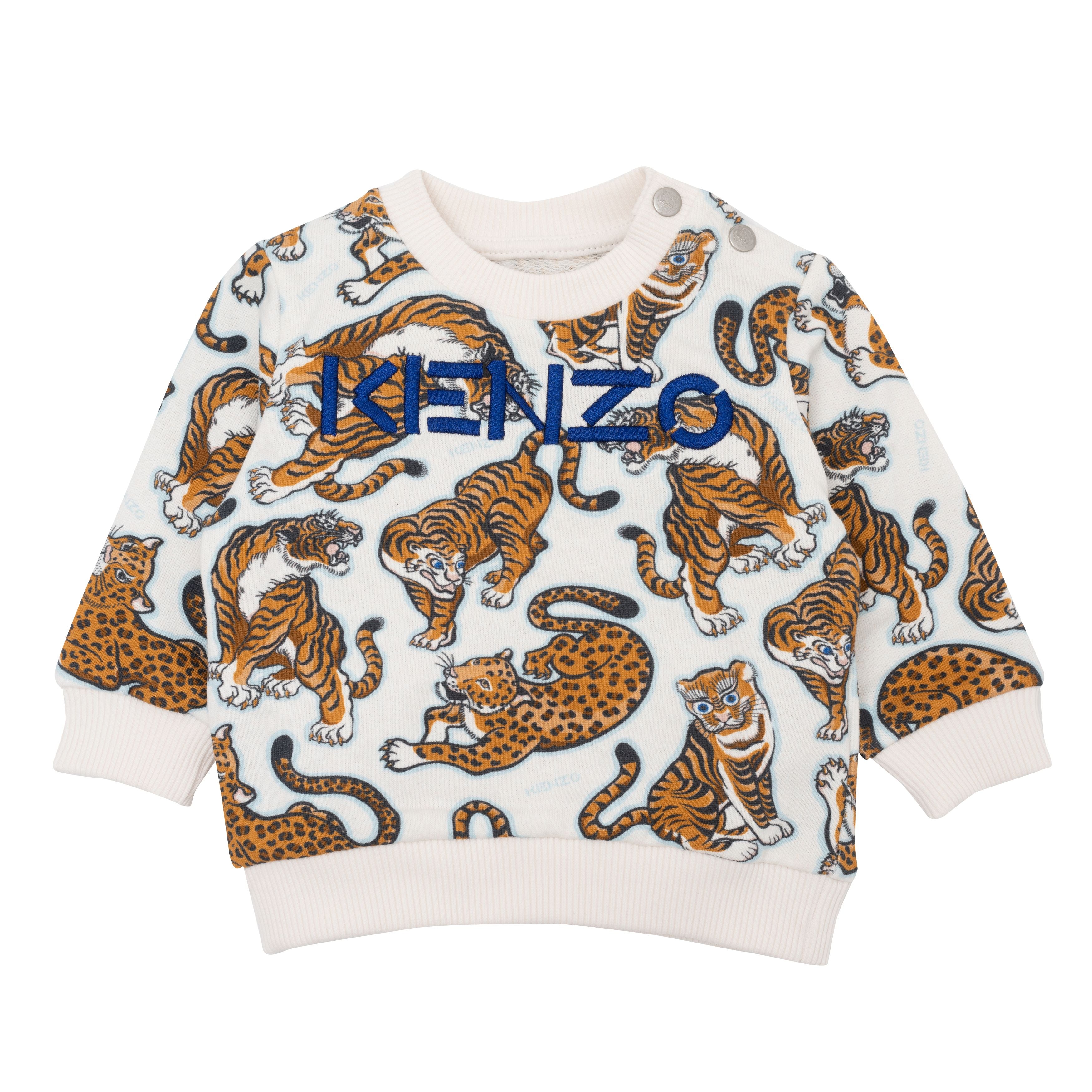 Boys & Girls White Tiger Cotton Sweatshirt