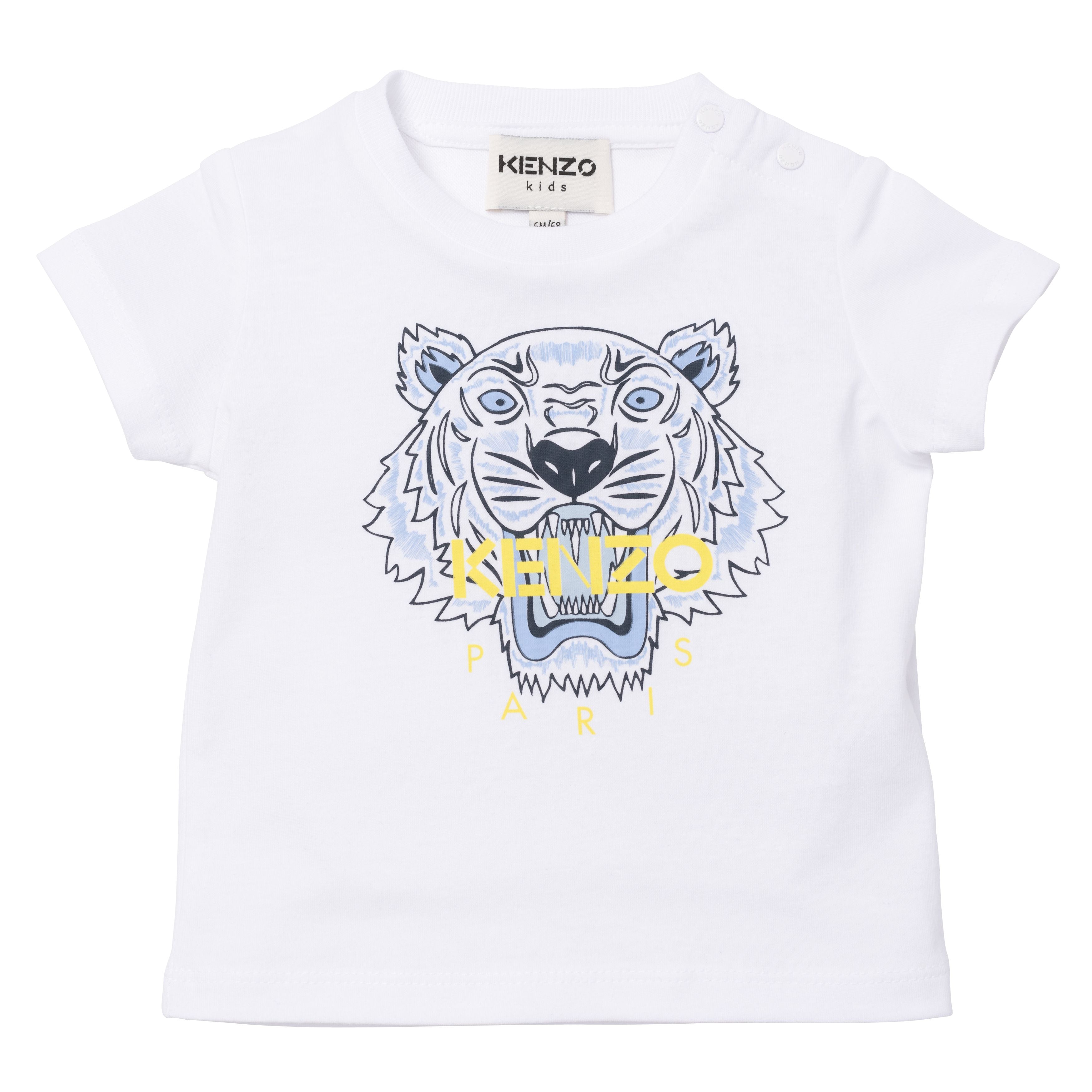 Boys & Girls White Tiger Cotton T-Shirts