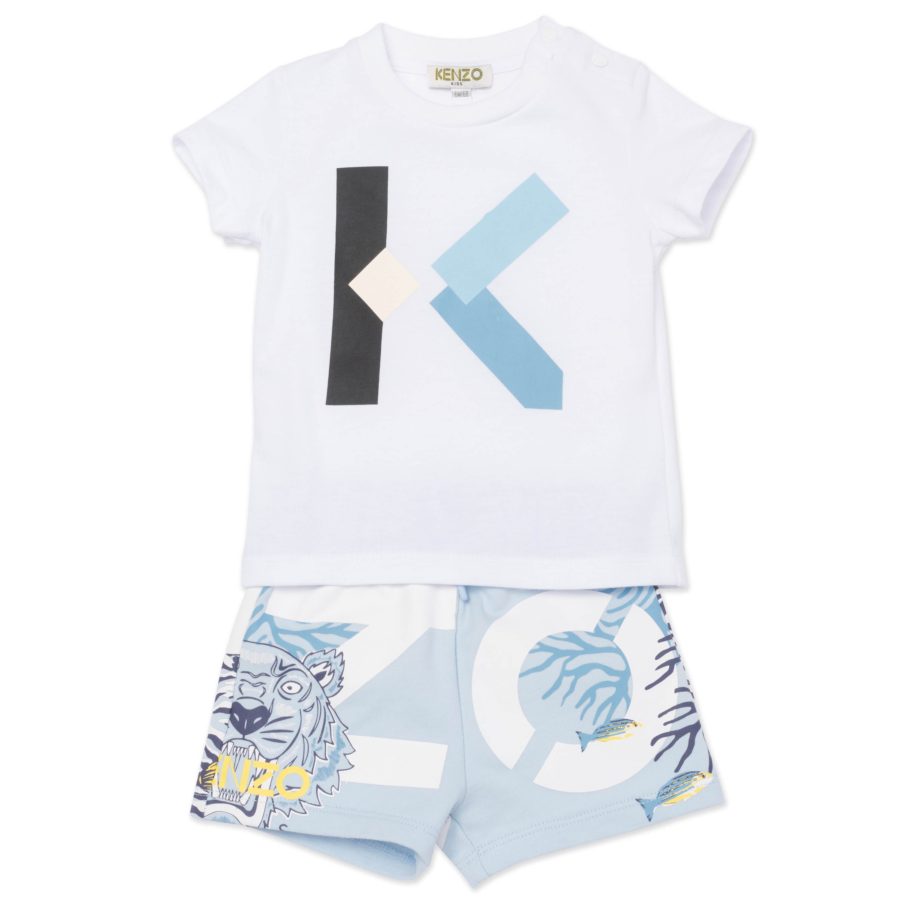 Baby Boys White Logo Cotton Set