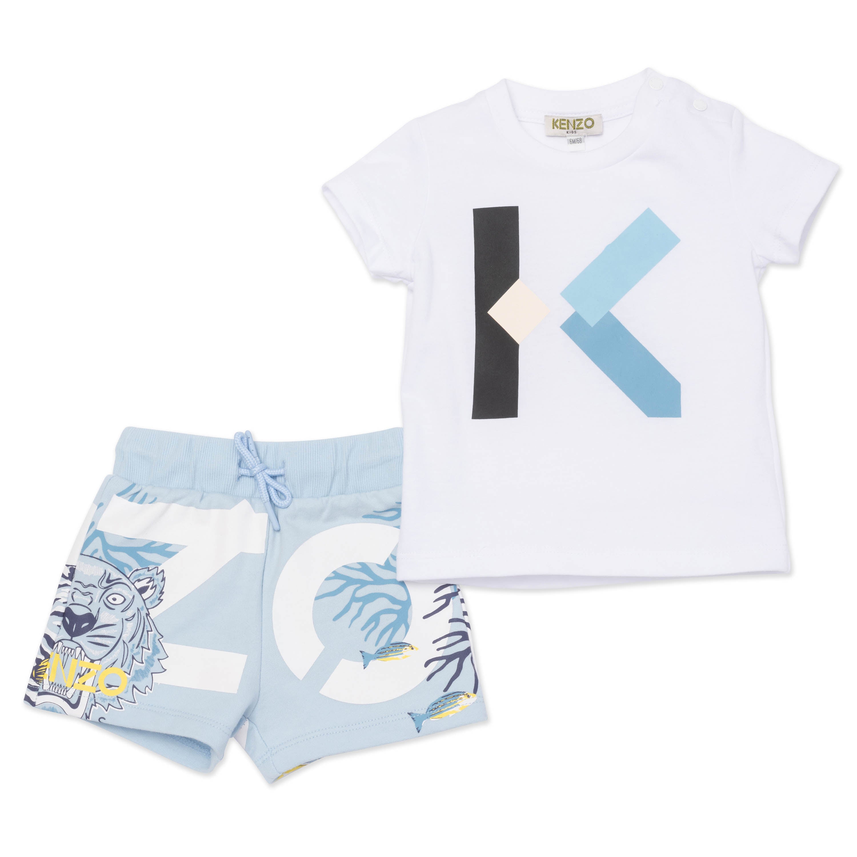 Baby Boys White Logo Cotton Set