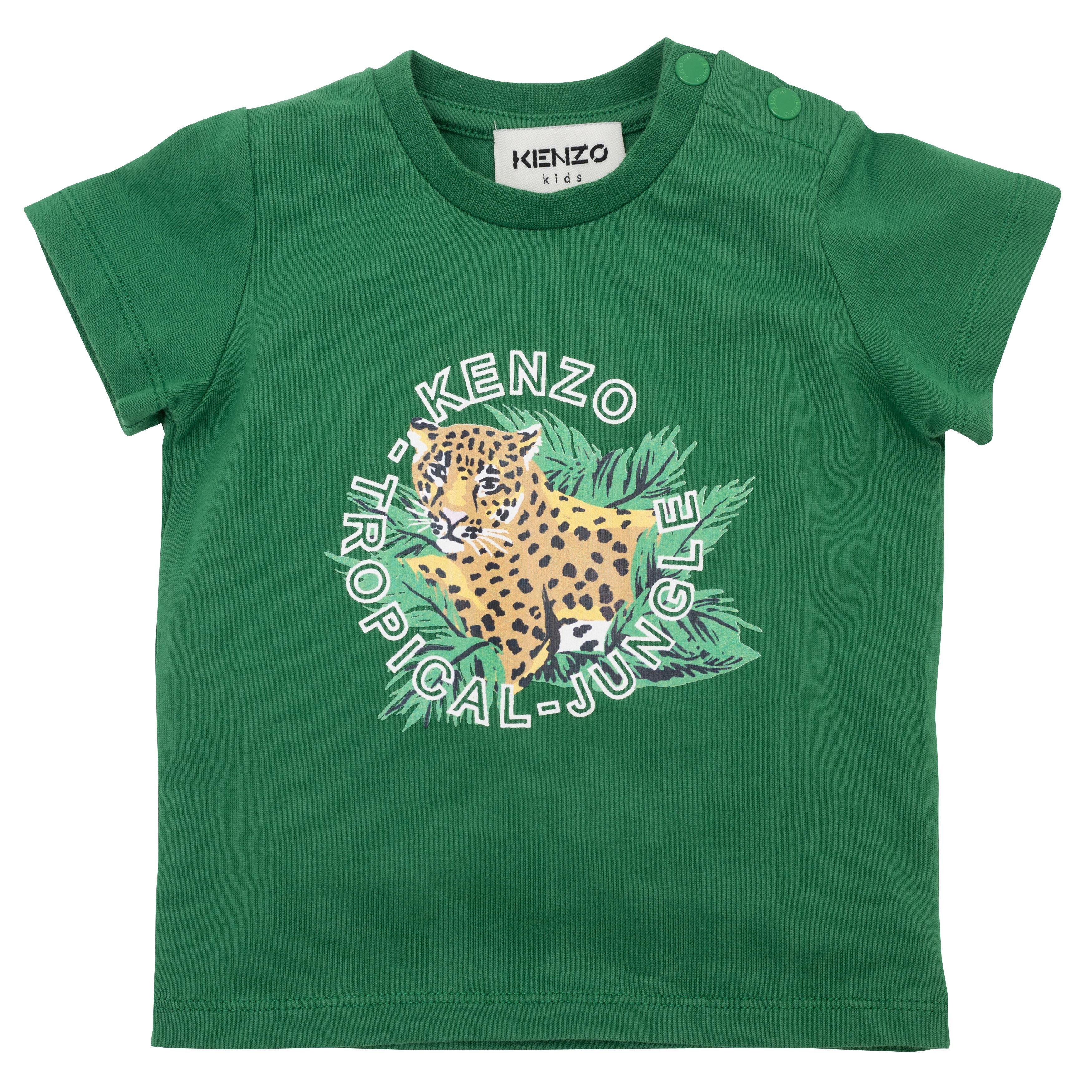 Baby Boys & Girls Green Cotton T-Shirts Set