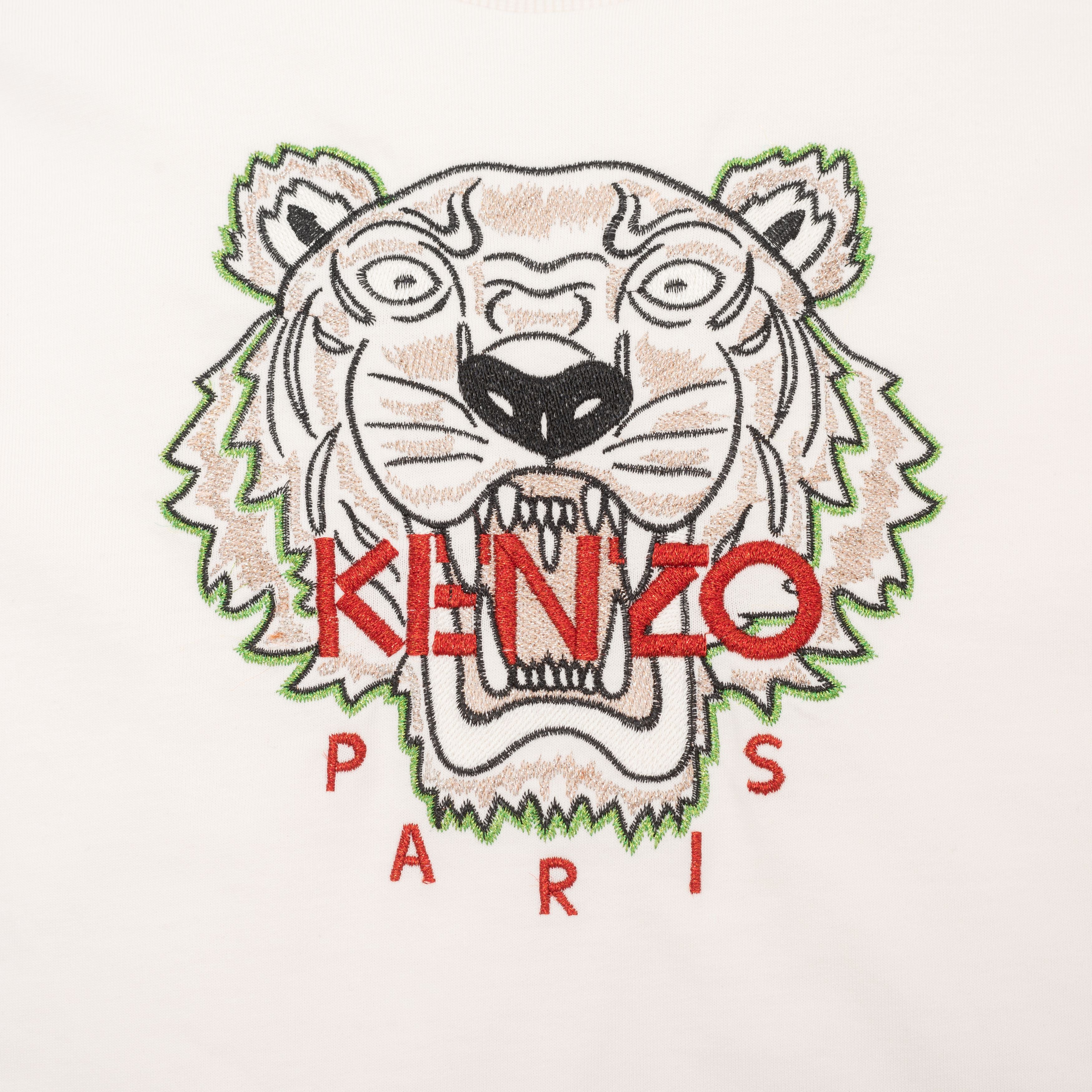 Boys & Girls White Tiger Cotton T-Shirts