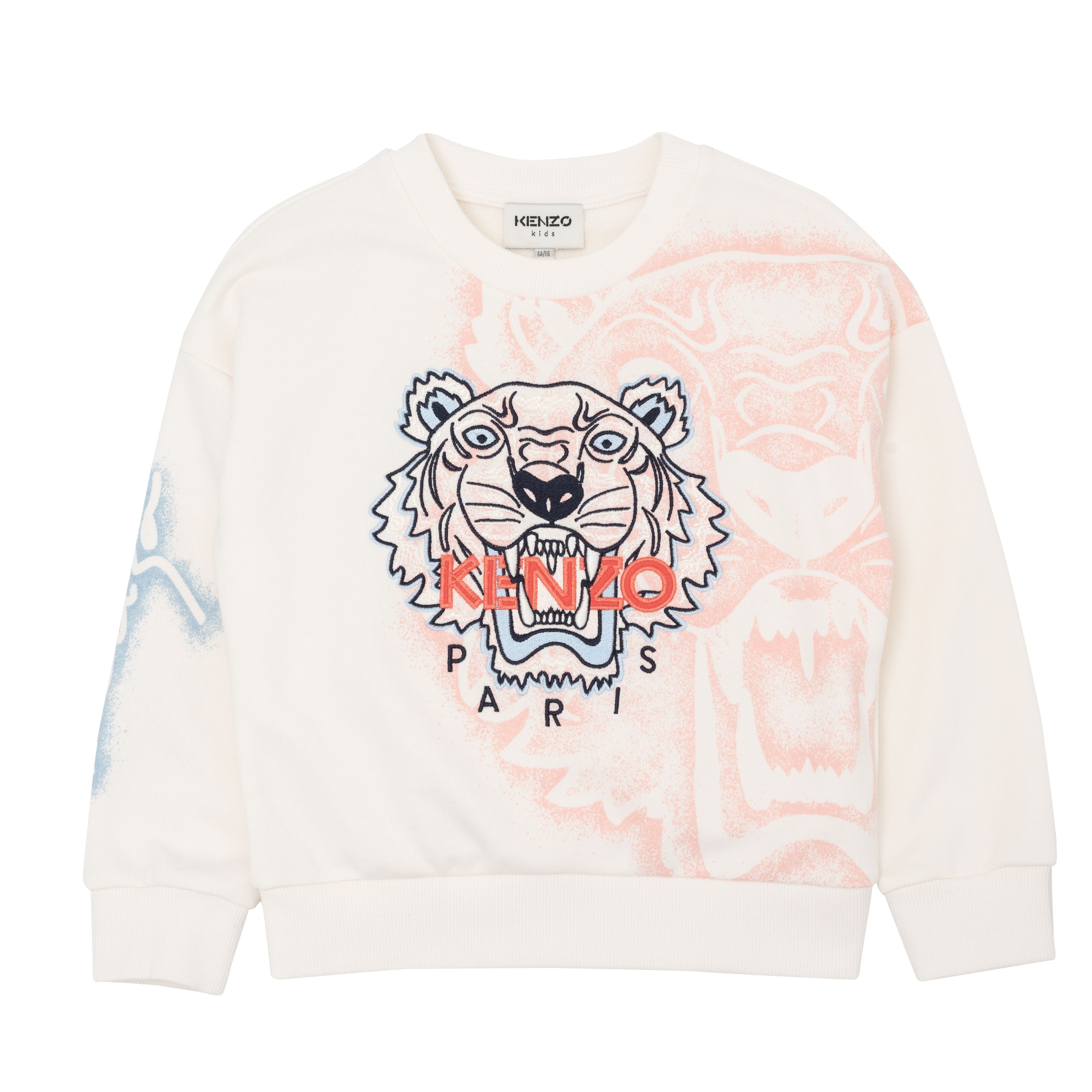 Boys & Girls White Logo Cotton Sweatshirt