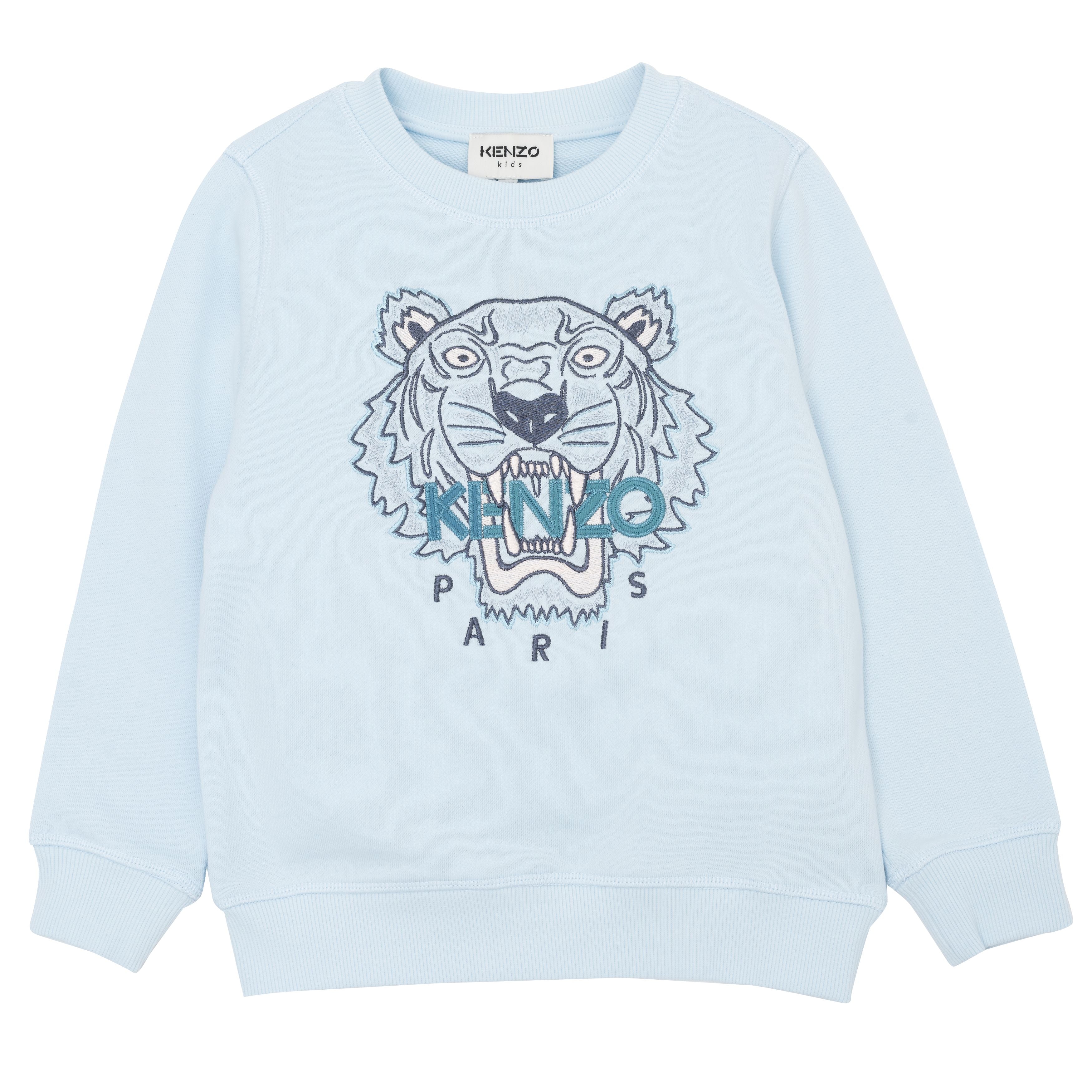 Boys & Girls Blue Tiger Cotton Sweatshirt