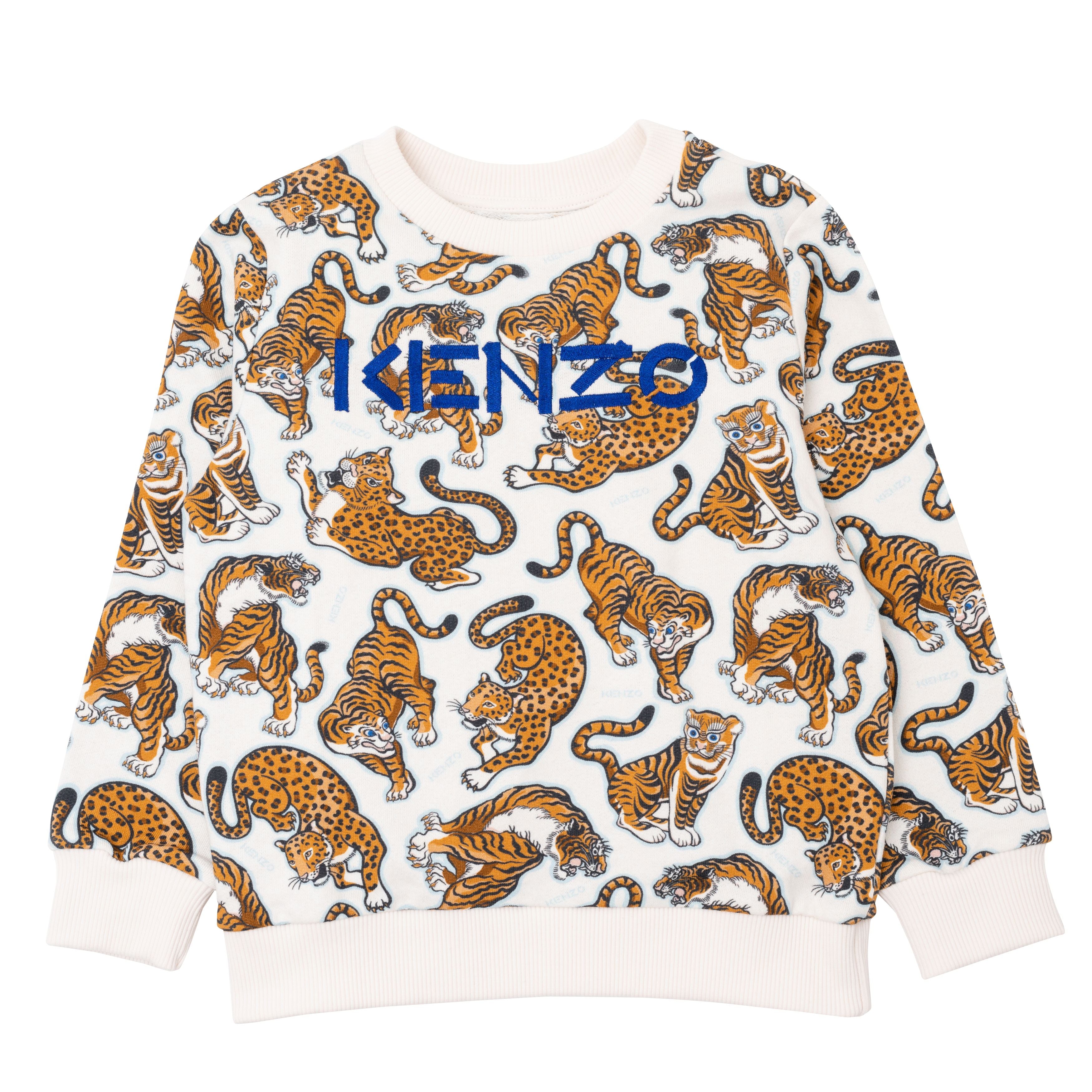 Boys & Girls White Tiger Cotton Sweatshirt