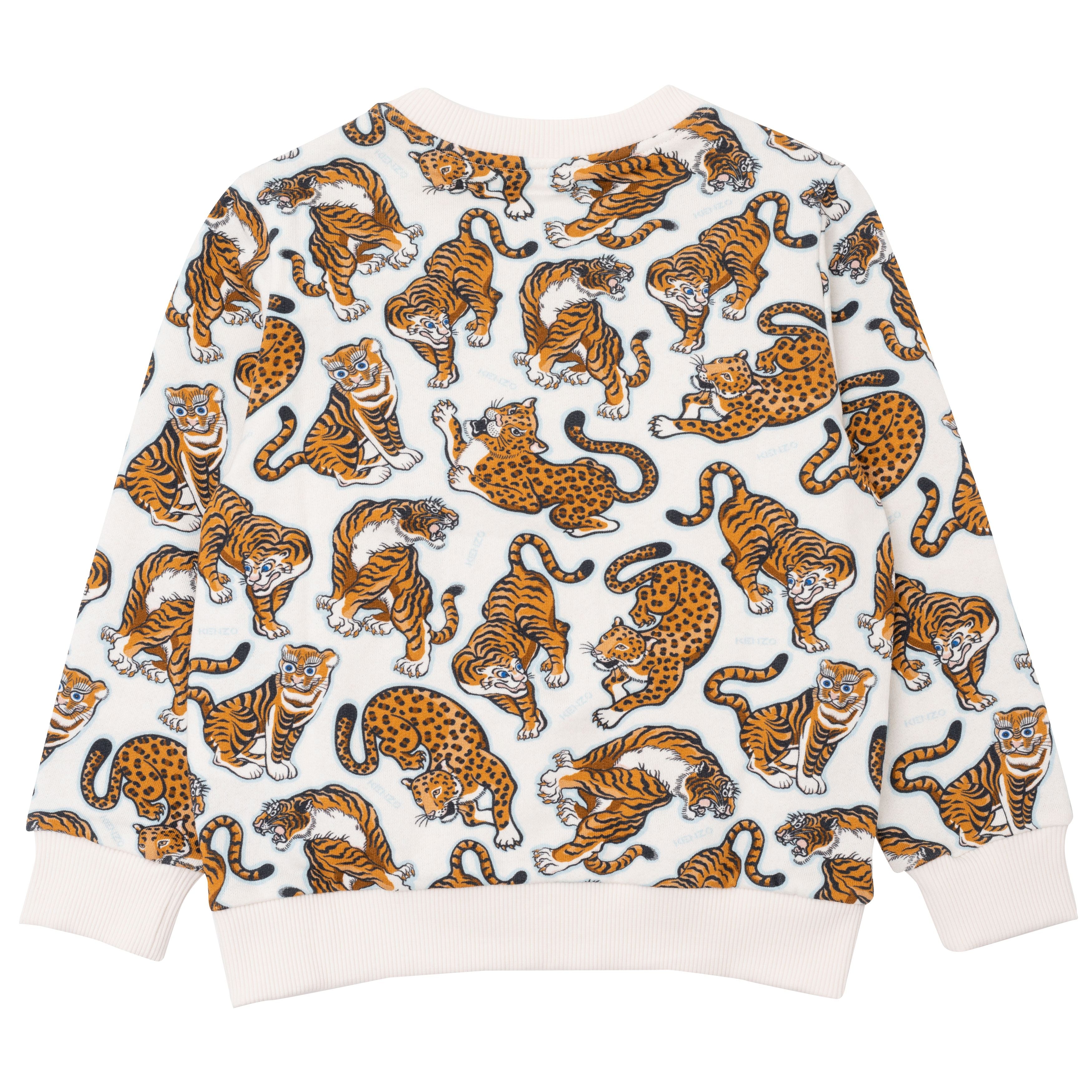 Boys & Girls White Tiger Cotton Sweatshirt